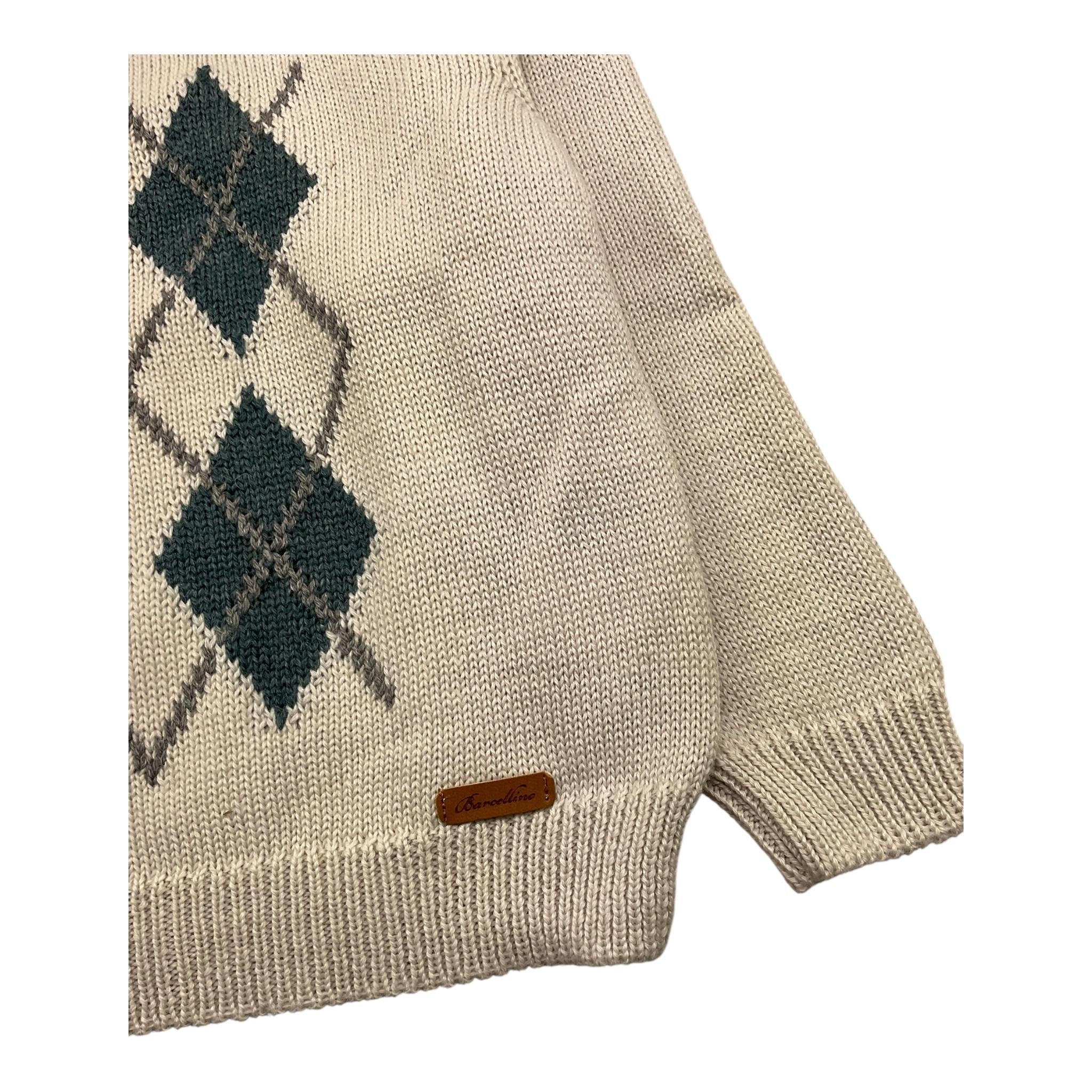 BARCELLINO maglia girocollo tinta unita cn rombi Beige per Bambino 115407J BEIGE BARCELLINO