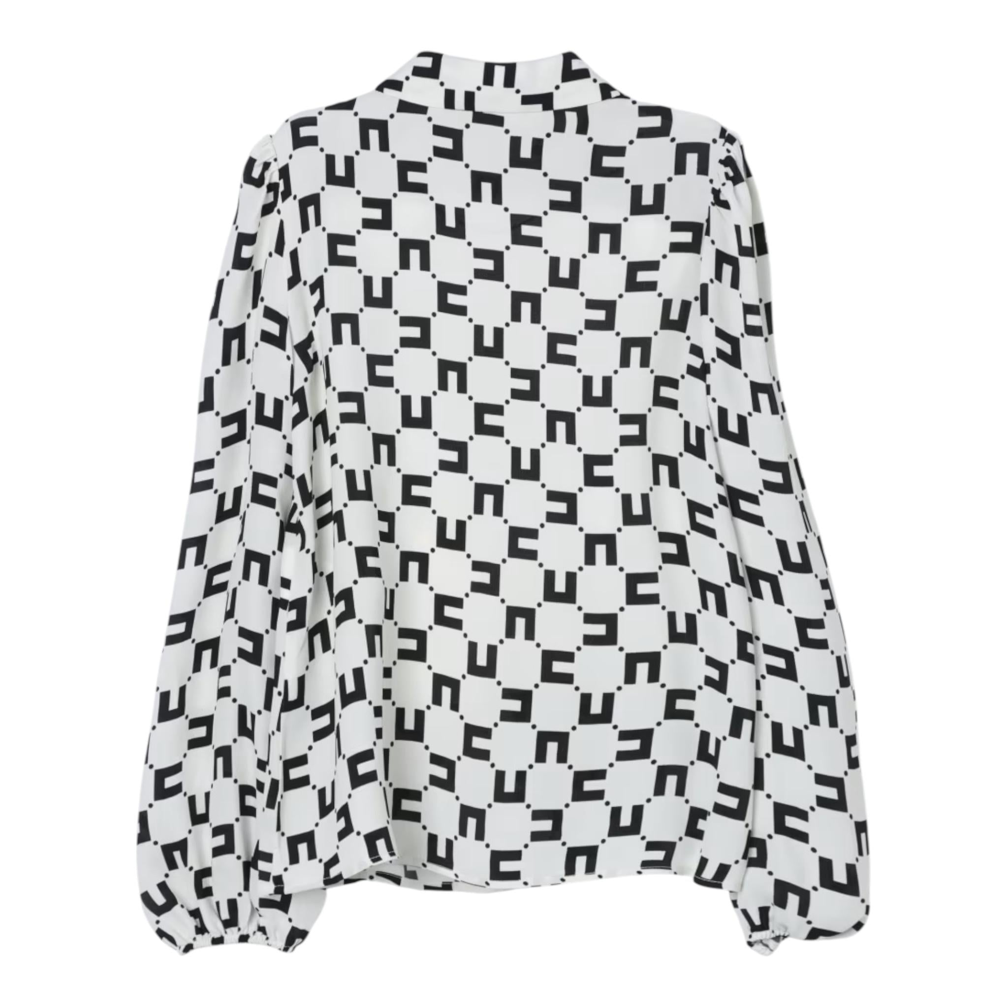 ELISABETTA FRANCHI camicia manica lunga tinta unita con stampa logo Panna per Bambina EFCA230 PANNA ELISABETTA FRANCHI