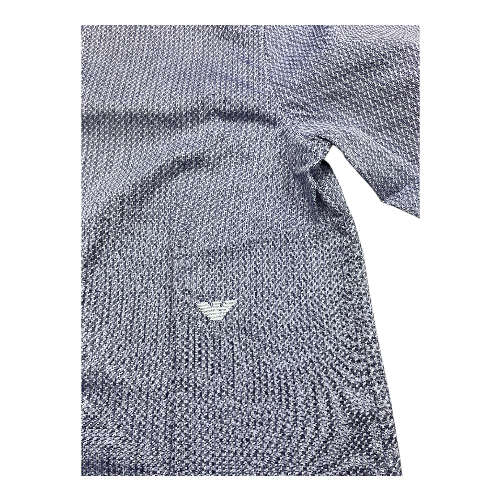 EMPORIO ARMANI camicia manica lunga tinta unita con logo Azzurro per Bambino 3L4CJD AZZURRO EMPORIO ARMANI