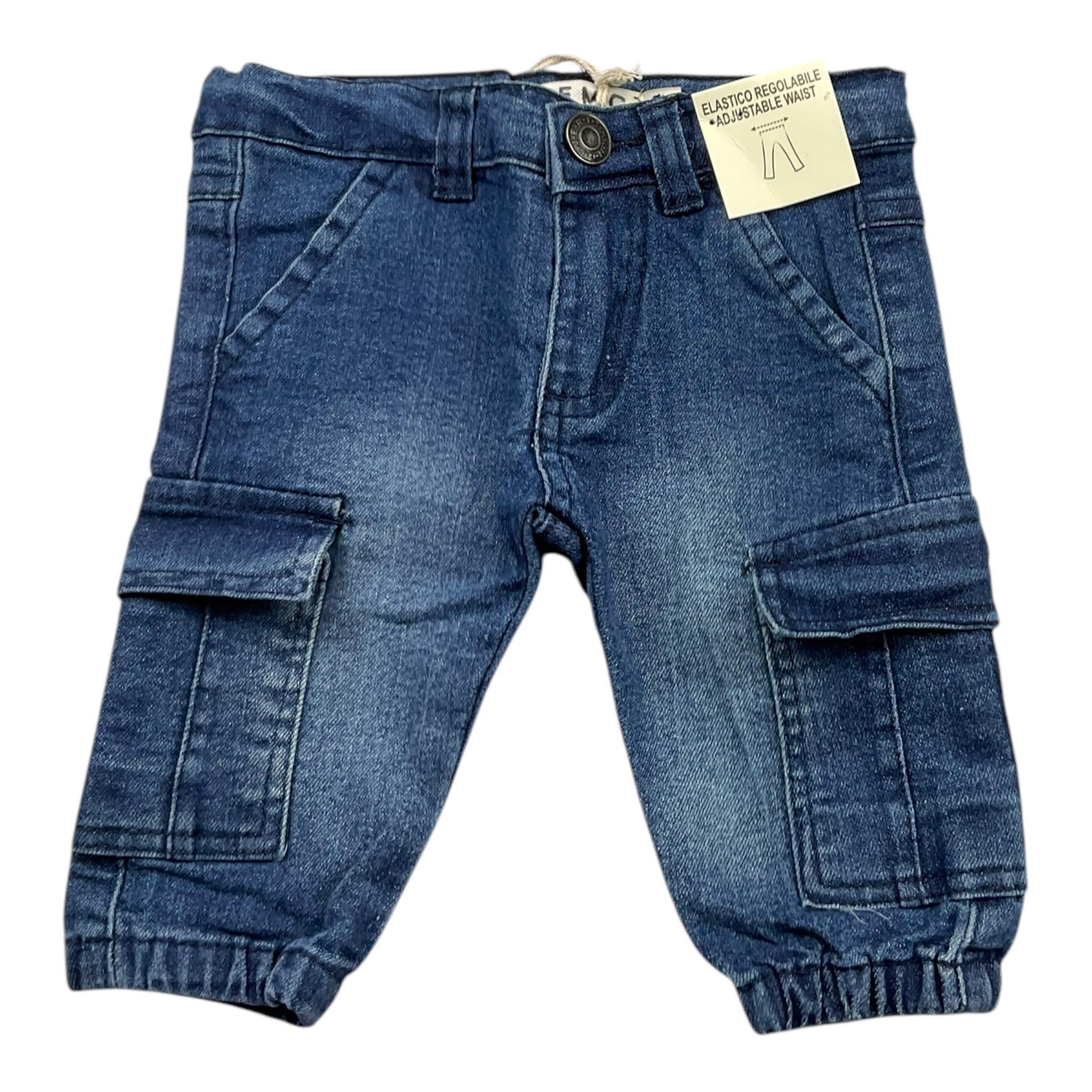 EMC jeans tinta unita con tasconi Blu per Neonato BZ7073 BLU EMC