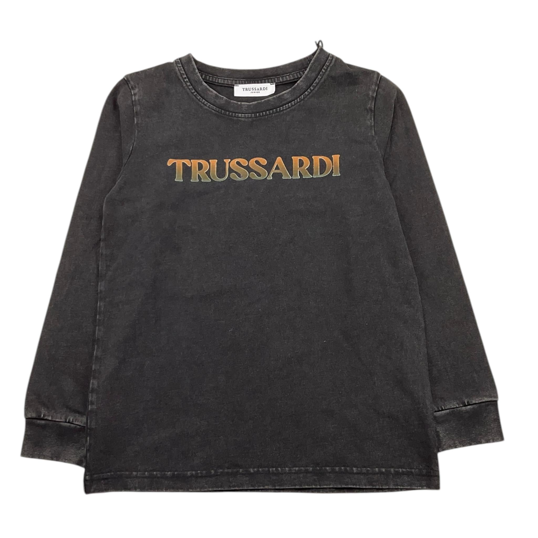 TRUSSARDI shirt girocollo tinta unita con stampa in contrasto Nero per Bambino TBA25114TS NERO TRUSSARDI