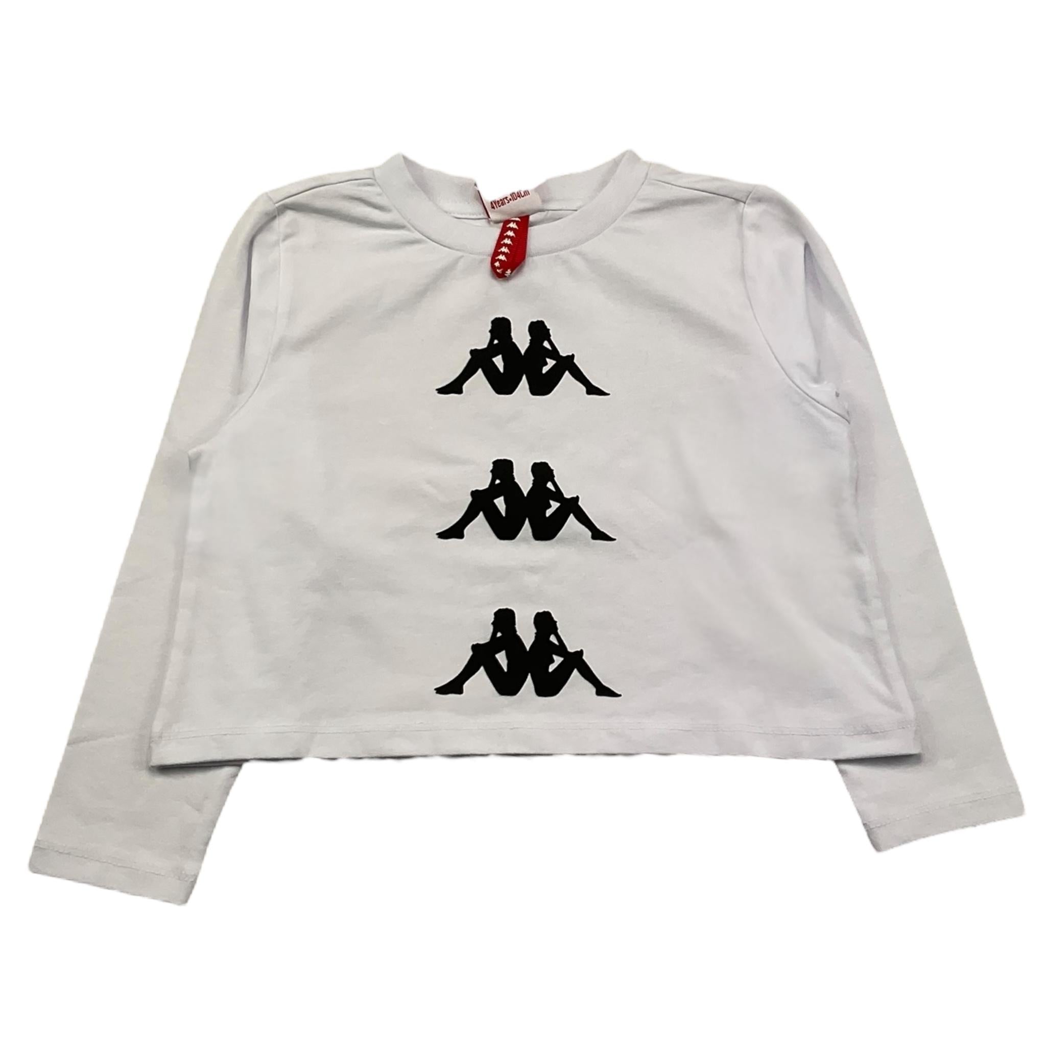 KAPPA shirt girocollo tinta unita con logo Bianco per Bambina 3741MY0070 BIANCO KAPPA
