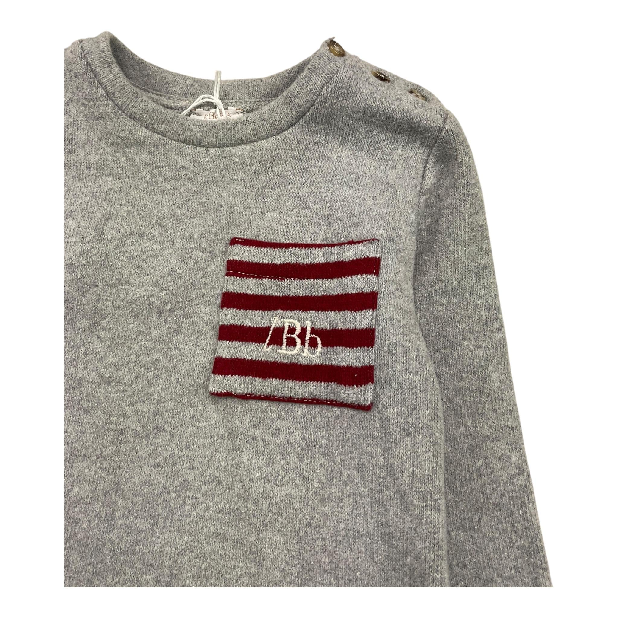 LE BEBE' maglia girocollo tinta unita con taschino Grigio per Neonato LBB5158 GRIGIO LE BEBE'