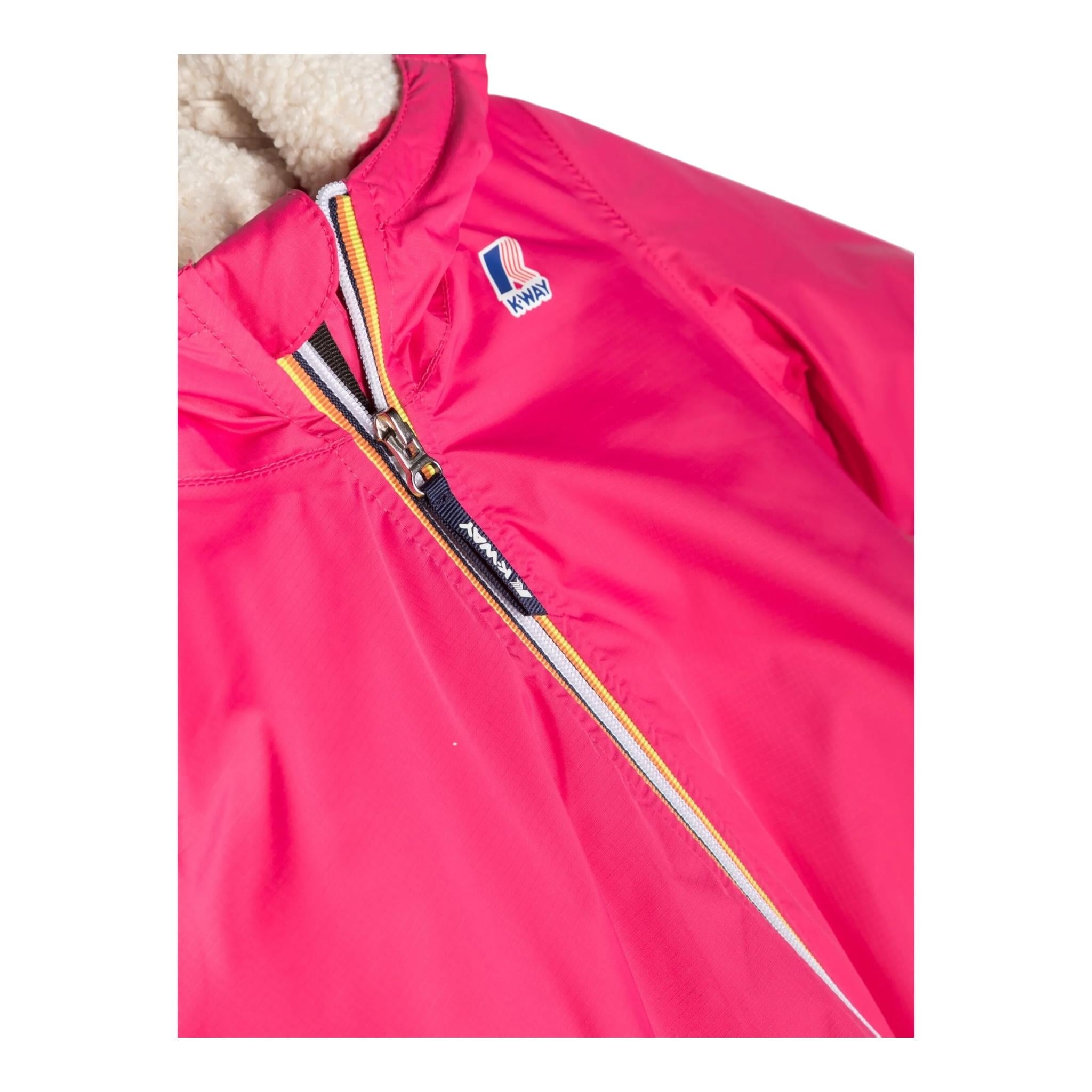K-WAY giubbino tinta unita con cappuccio Fuxia per Bambina K6115FWAXXX FUXIA K-WAY