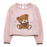 MONNALISA maglia girocollo tinta unita con ricamo orso Rosa per Neonata 39B614 ROSA MONNALISA