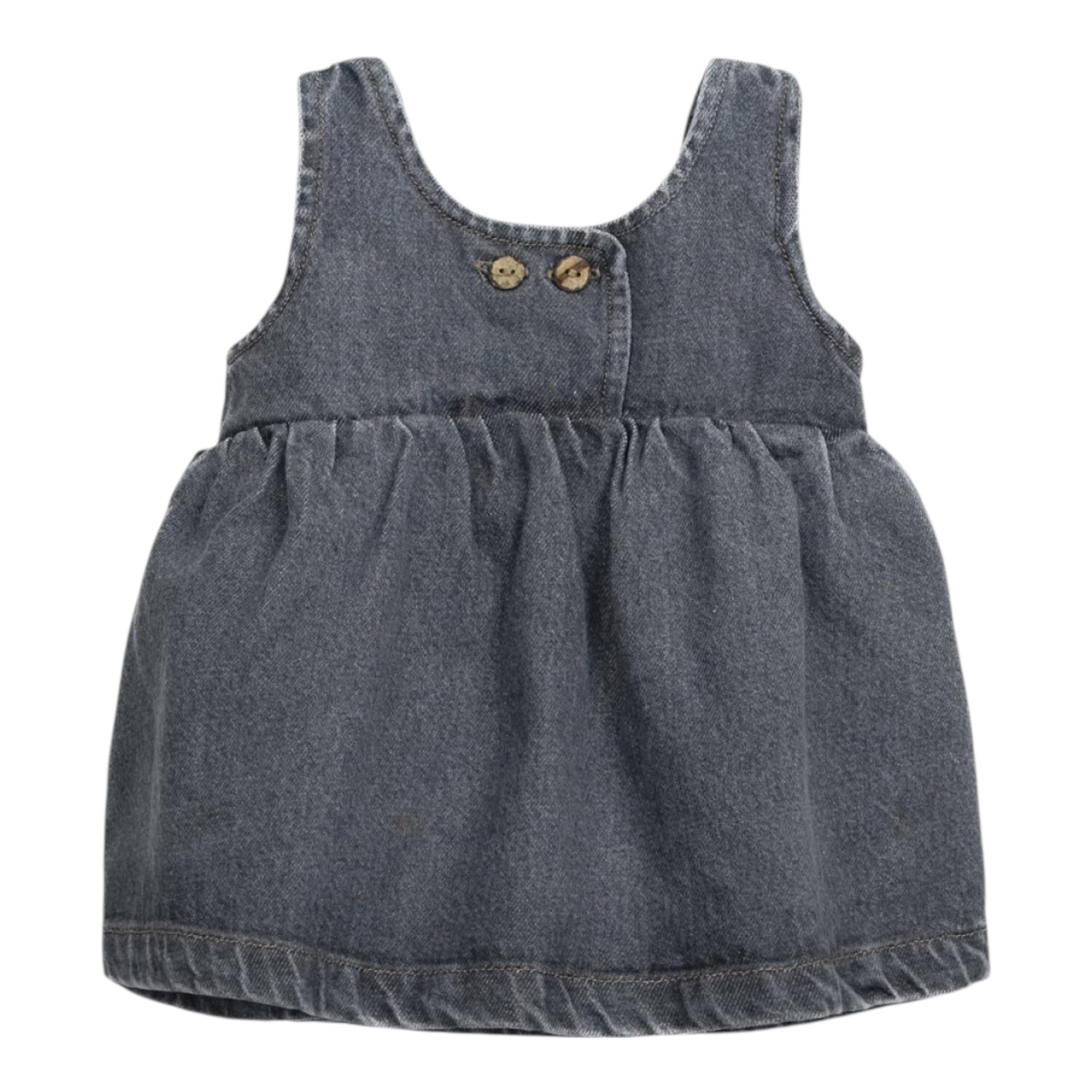PLAY UP abito in denim tinta unita con bottoni Nero per Bambina PA022AP11457J NERO PLAY UP