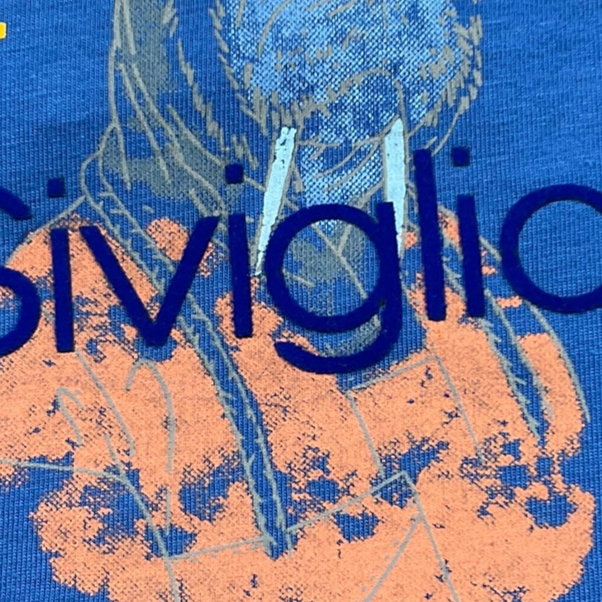 SIVIGLIA shirt girocollo tinta unita con stampa Cobalto per Neonato SVNTS16153 COBALTO SIVIGLIA
