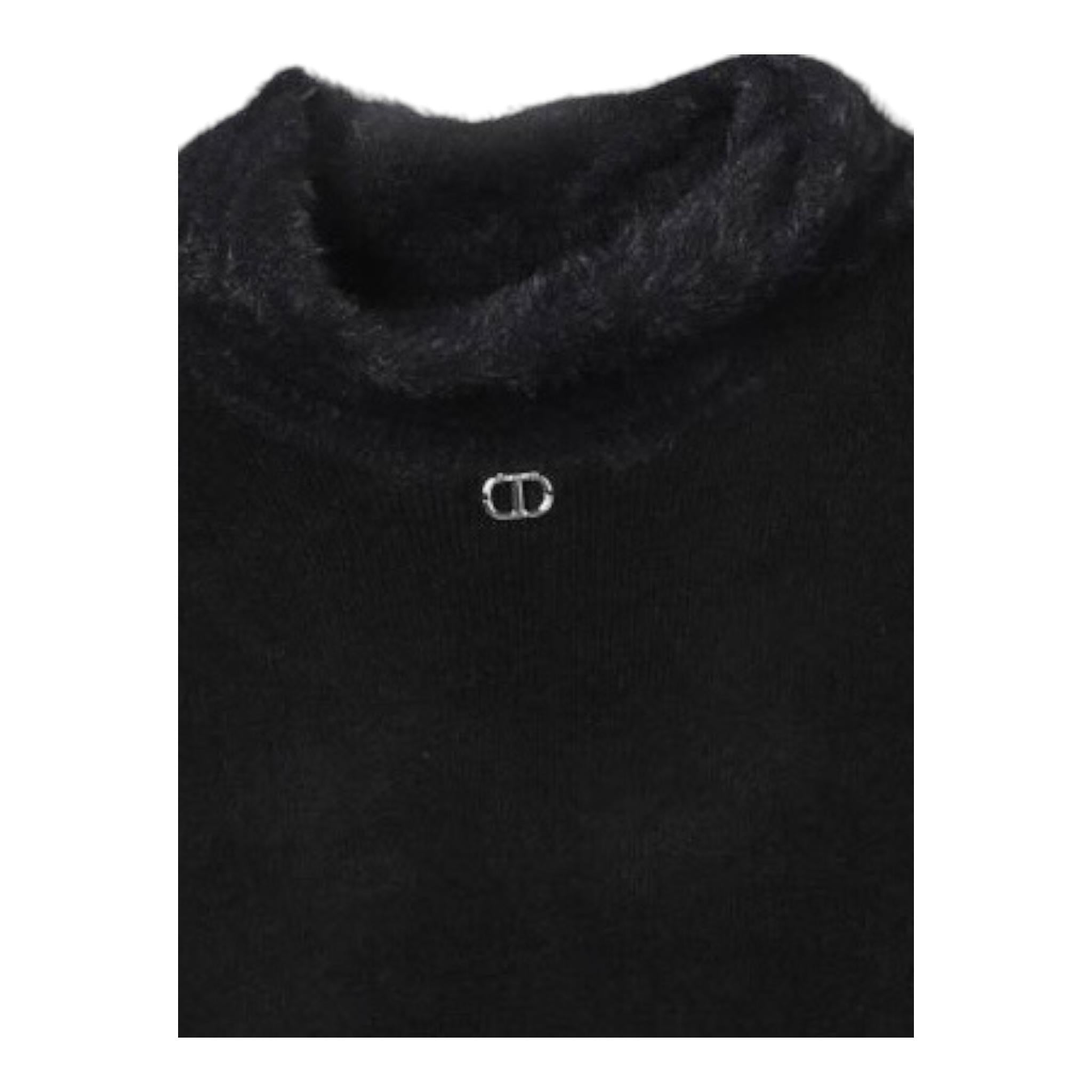 TWINSET abito tinta unita con pelliccia Nero per Bambina 242GJ3200 NERO TWINSET