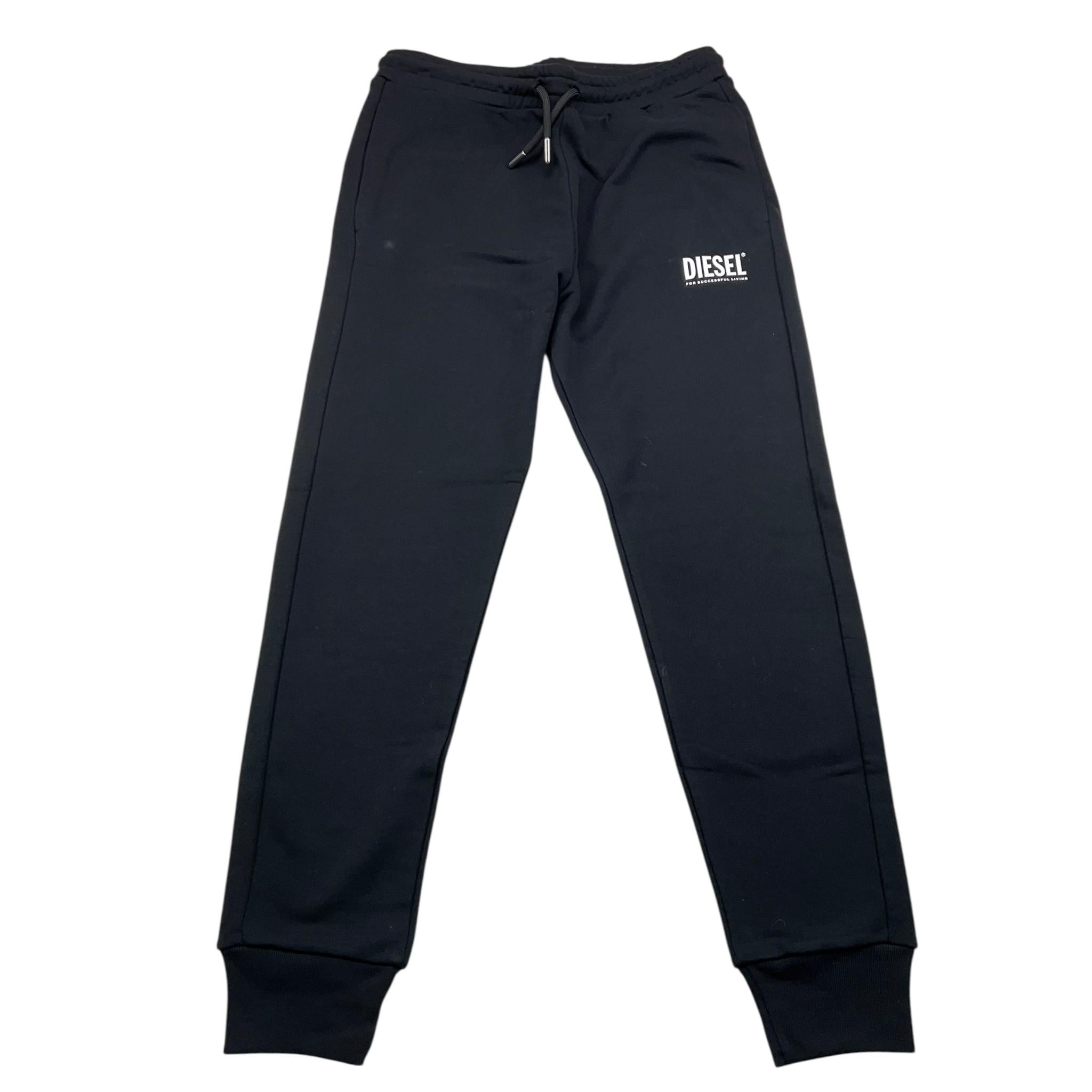DIESEL pantalone tuta tinta unita con stampa Nero per Bambino 00J4X8 NERO DIESEL