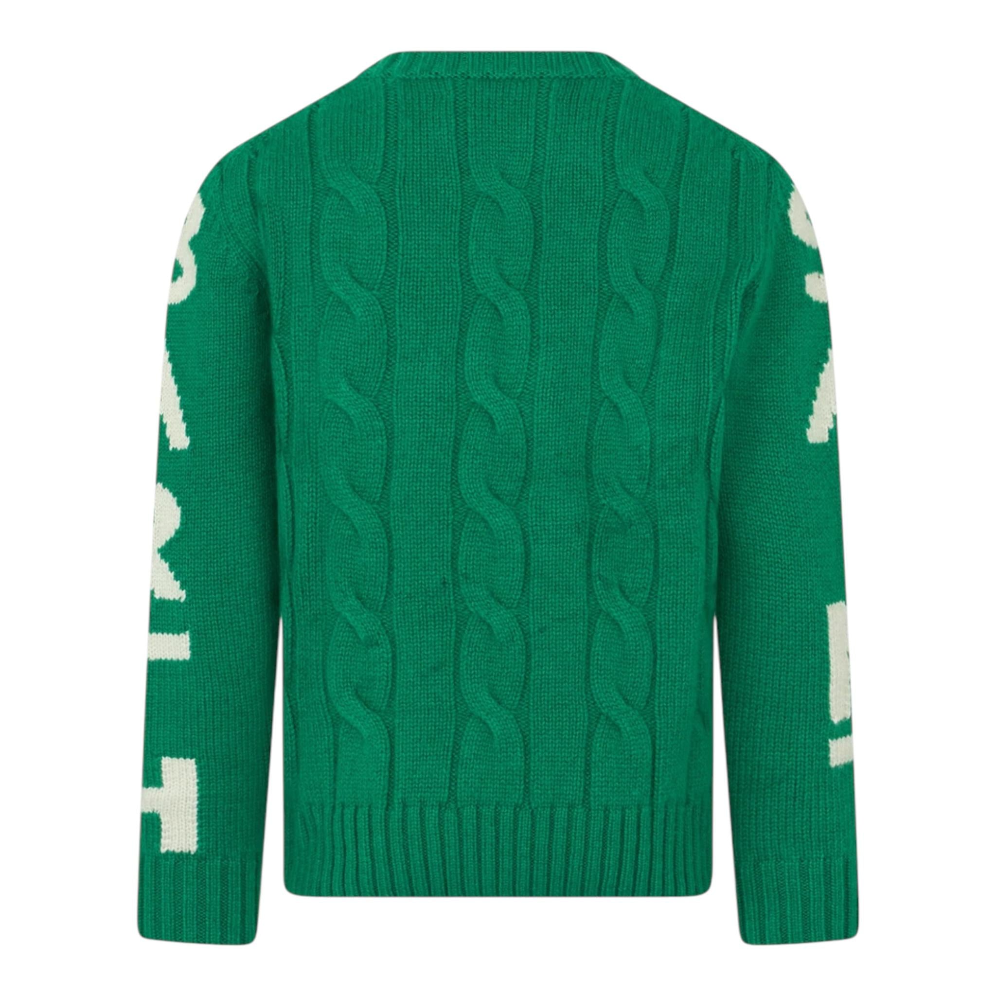 SAINT BARTH maglia tinta unita con profili in contrasto Verde per Bambino BERG002 VERDE SAINT BARTH