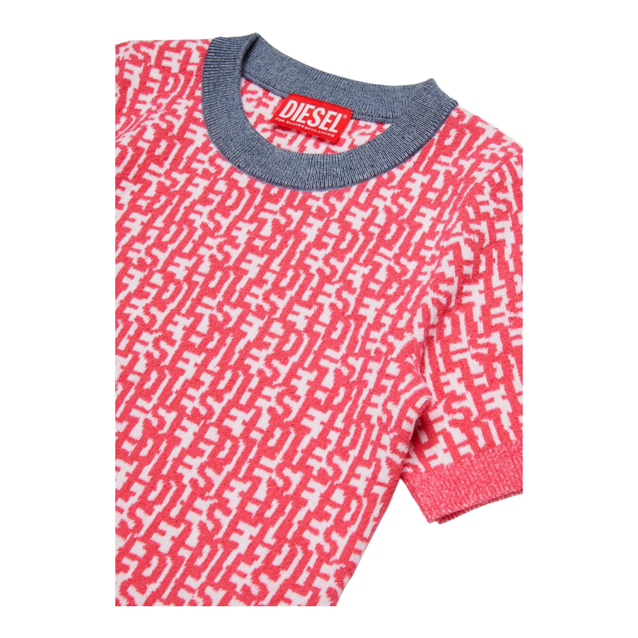 DIESEL t-shirt in maglia logata Fuxia per Bambina J01835 FUXIA DIESEL