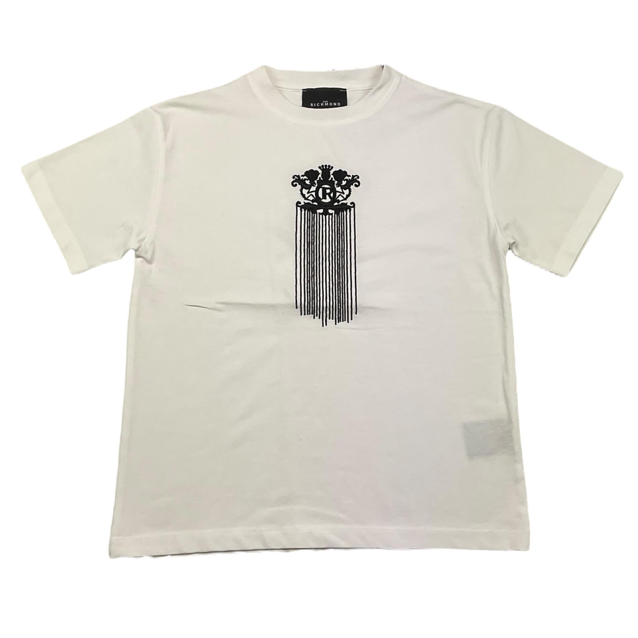 JOHN RICHMOND t-shirt girocollo tinta unita con ricami in contrasto Bianco per Bambino RGA25229TS BIANCO JOHN RICHMOND