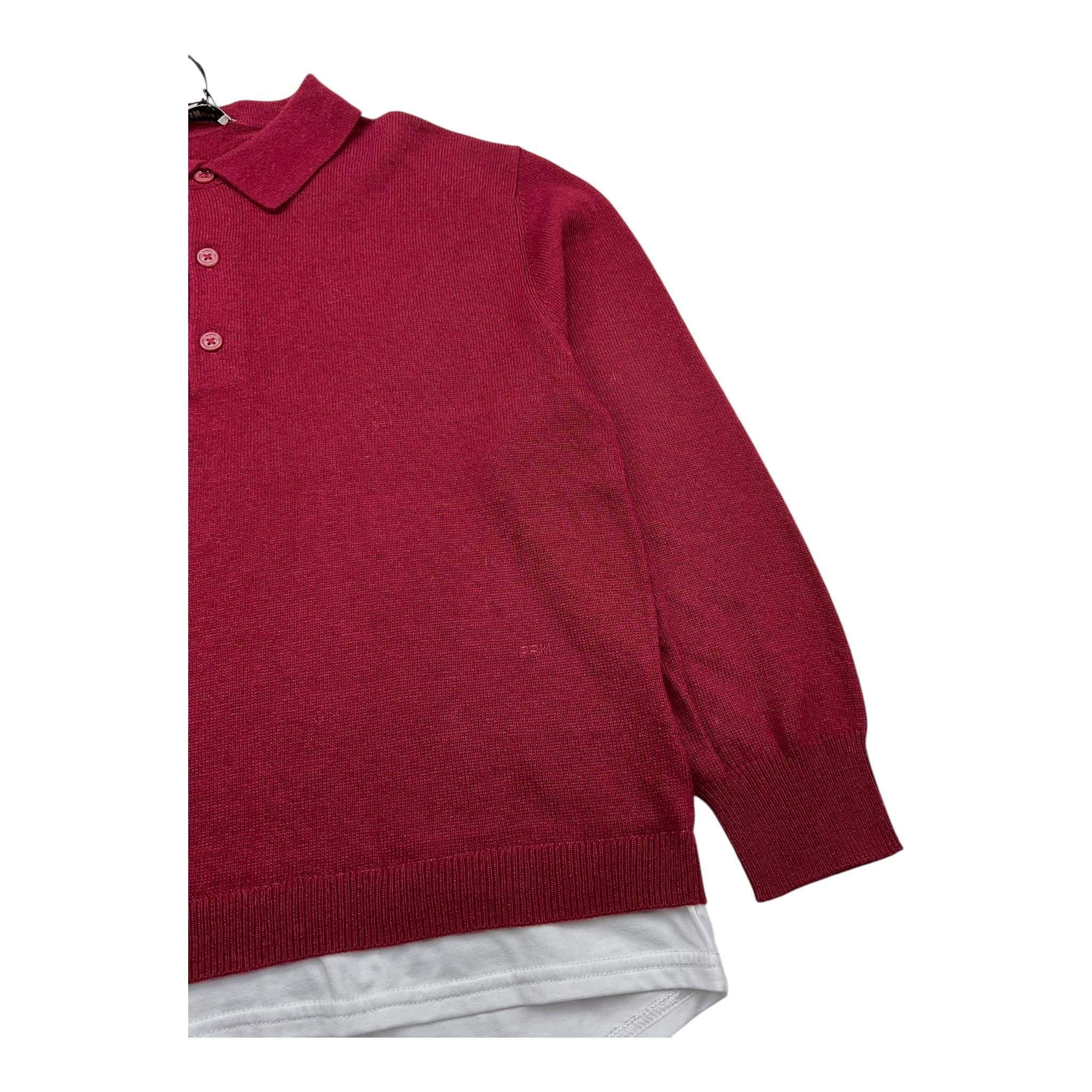 PAOLO PECORA maglia cn colletto tinta unita con finta t-shirt Rosso per Bambino PP4086 ROSSO PAOLO PECORA