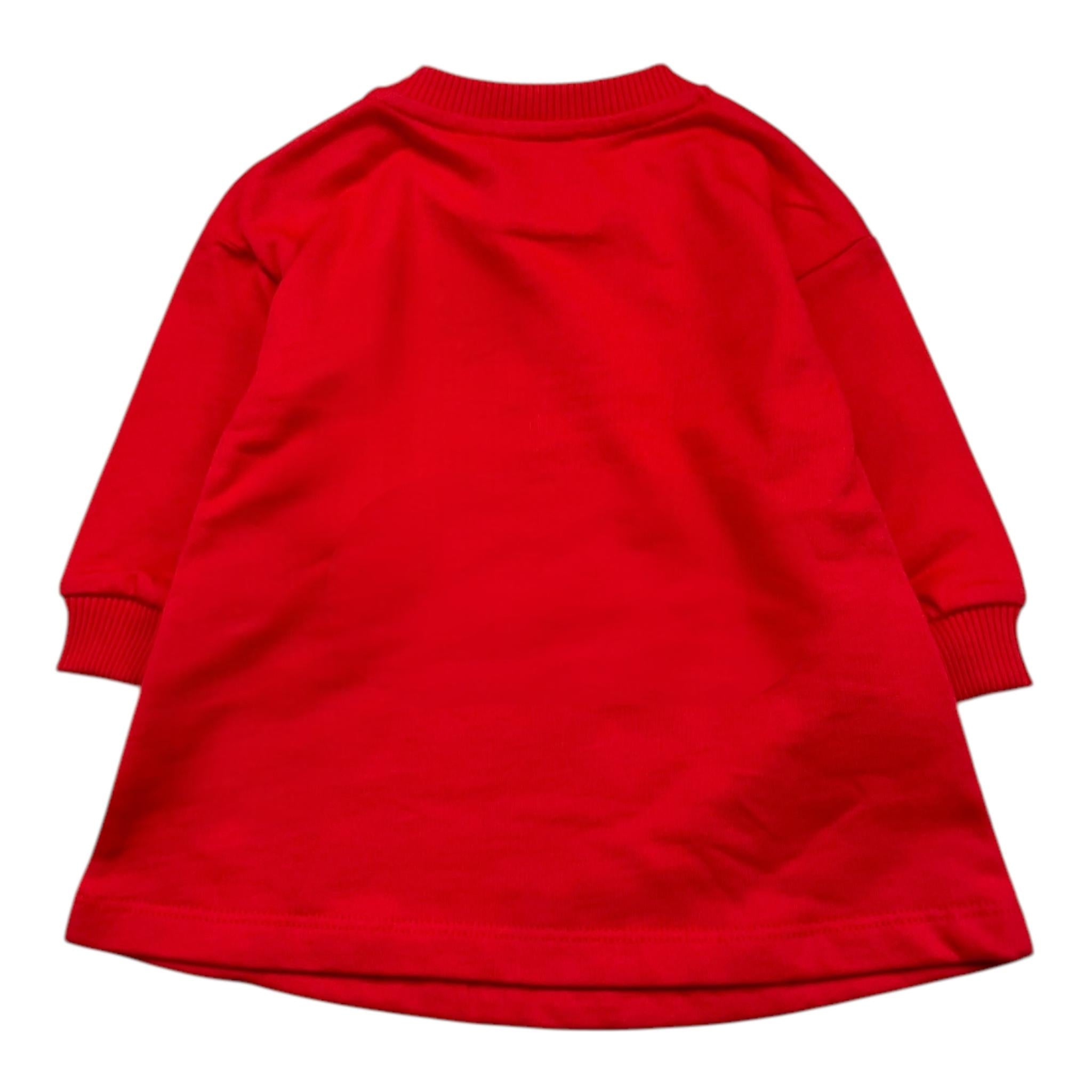 MOSCHINO abito modello felpa tinta unita con logo Rosso per Neonata MDV0CV ROSSO MOSCHINO