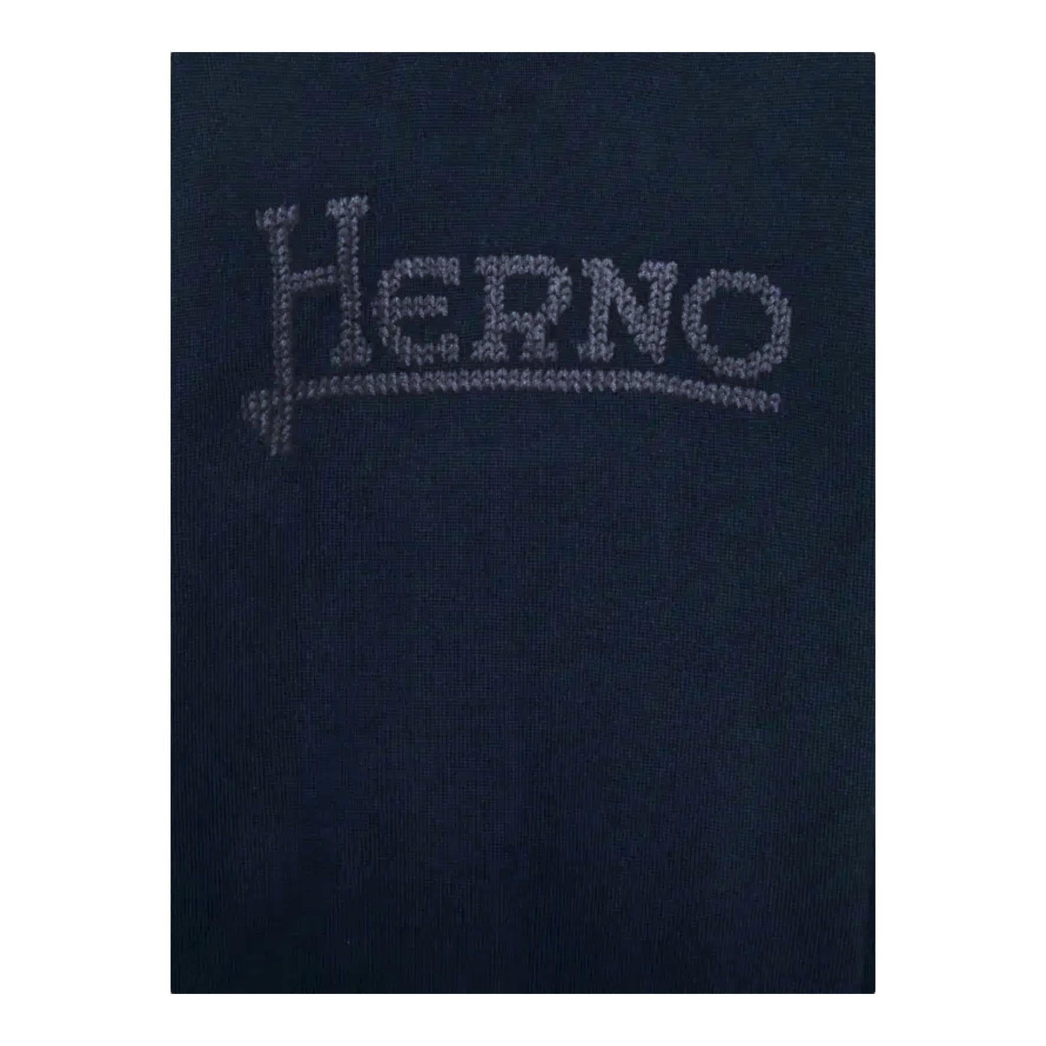 HERNO maglia girocollo tinta unita con stampa ricamata Blu per Bambino MG000002X BLU HERNO
