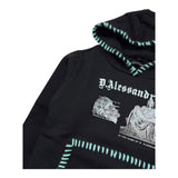 DANIELE ALESSANDRINI felpa chiusa con cappuccio tinta unita con logo Nero per Bambino 1231F0009 NERO DANIELE ALESSANDRINI