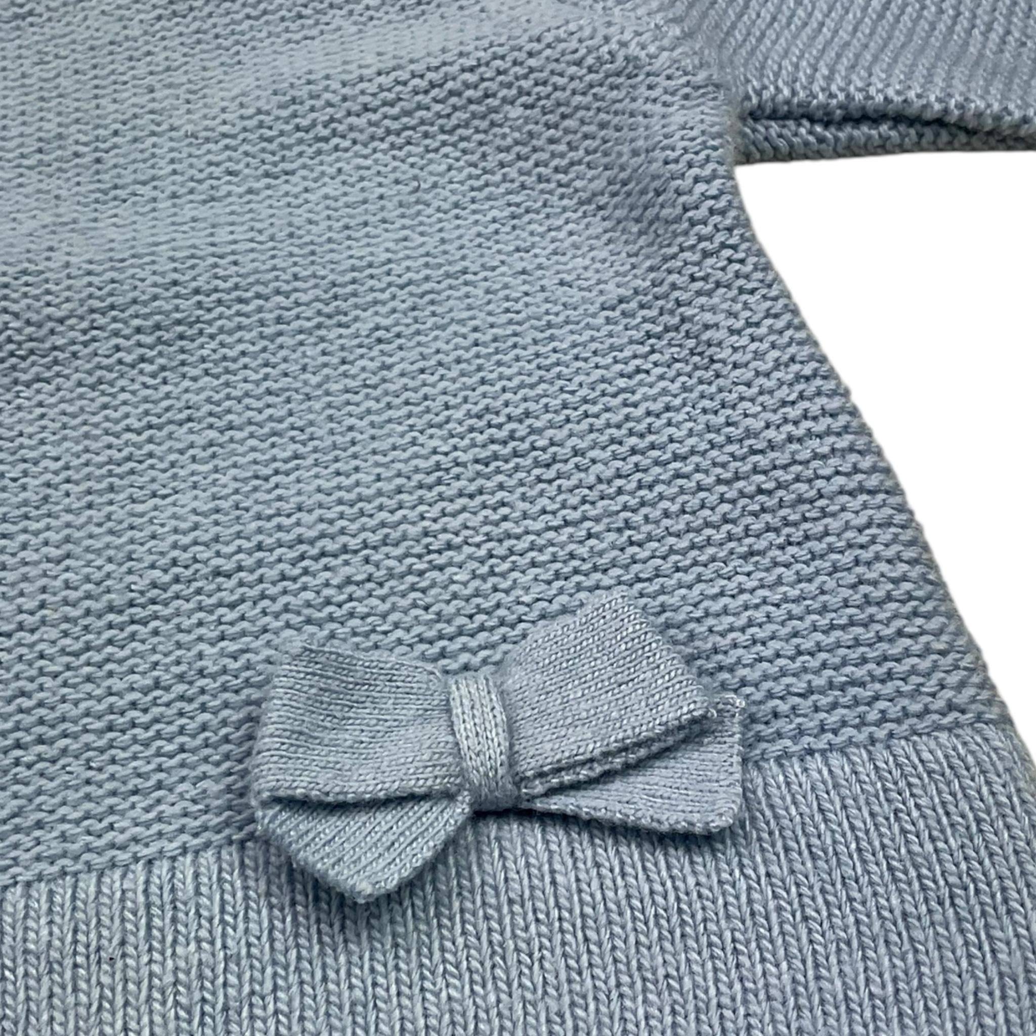 MINI BANDA cardigan tinta unita con fiocchi Azzurro per Neonata A740 AZZURRO MINI BANDA