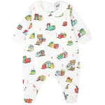 MOSCHINO tutina manica lunga tinta unita con stampa in contrasto Bianco per Neonato MUT043 BIANCO MOSCHINO