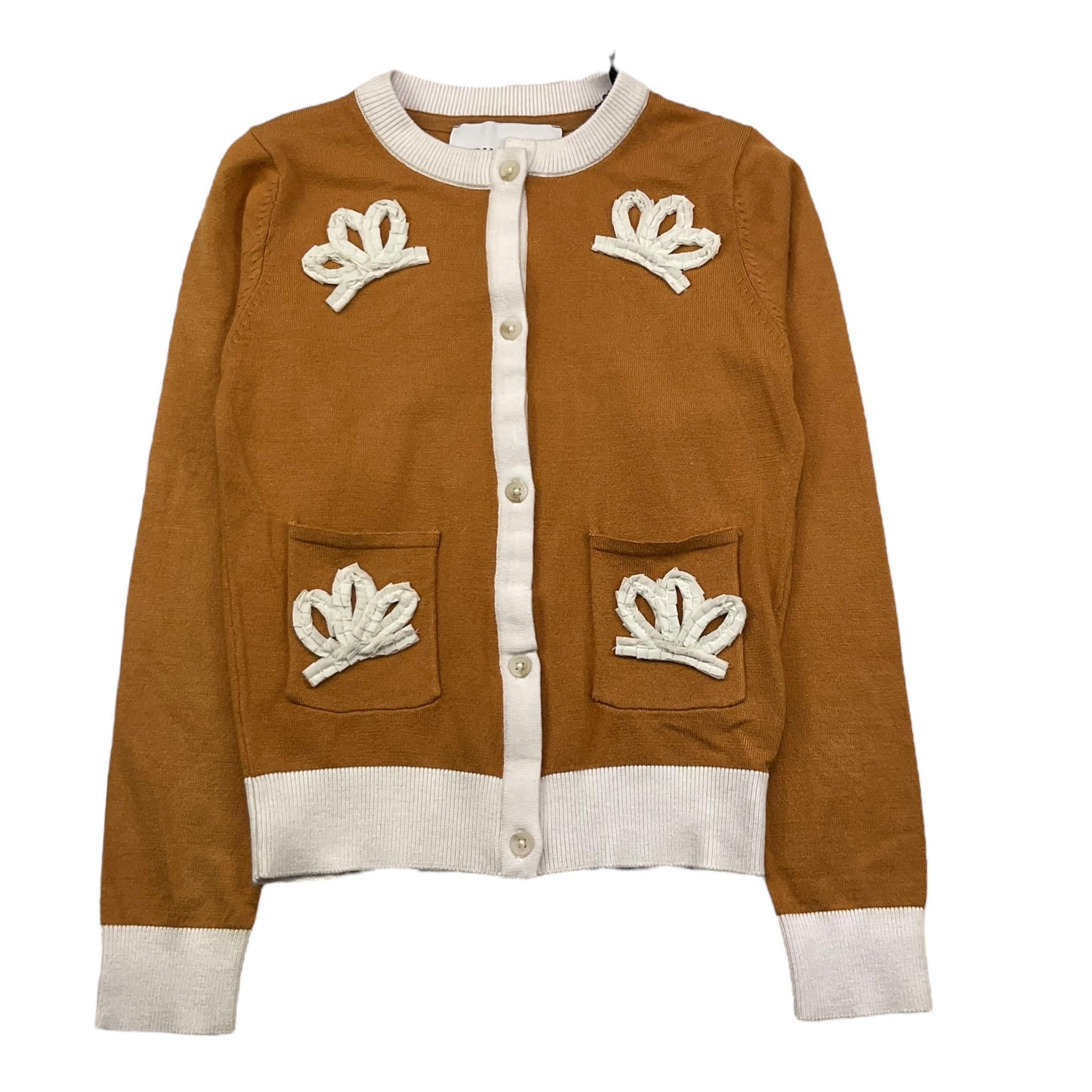 TRUSSARDI cardigan tinta unita con profili in contrasto Cammello per Bambina TGA25106 CAMMELLO TRUSSARDI