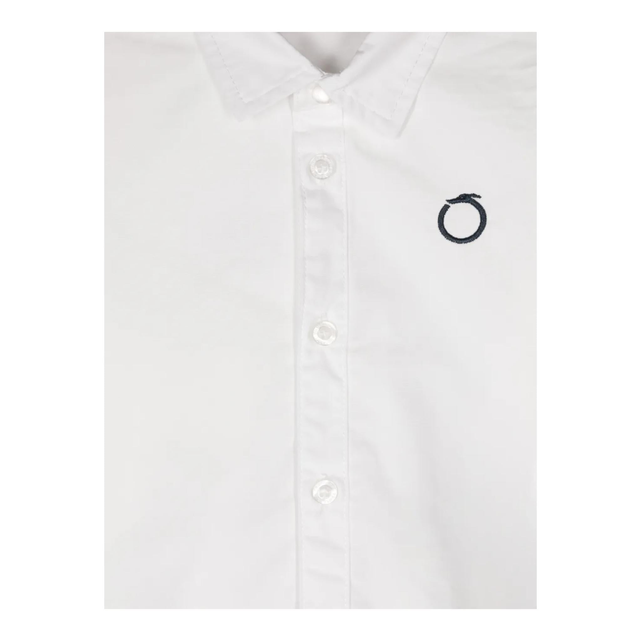 TRUSSARDI camicia tinta unita con logo Bianco per Bambino TIA24068CA BIANCO TRUSSARDI