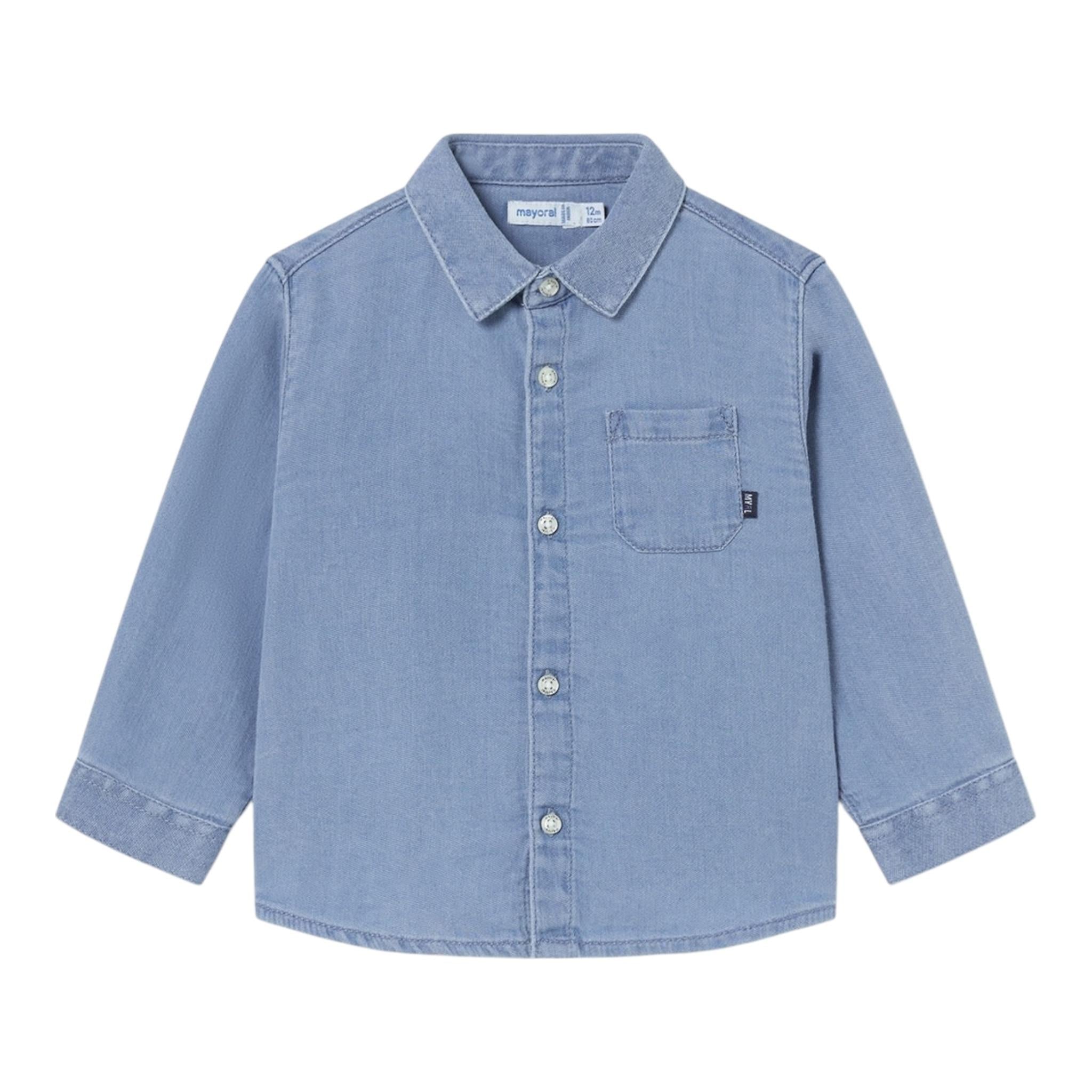 MAYORAL camicia in denim tinta unita con bottoni Azzurro per Bambino 2192XX AZZURRO MAYORAL