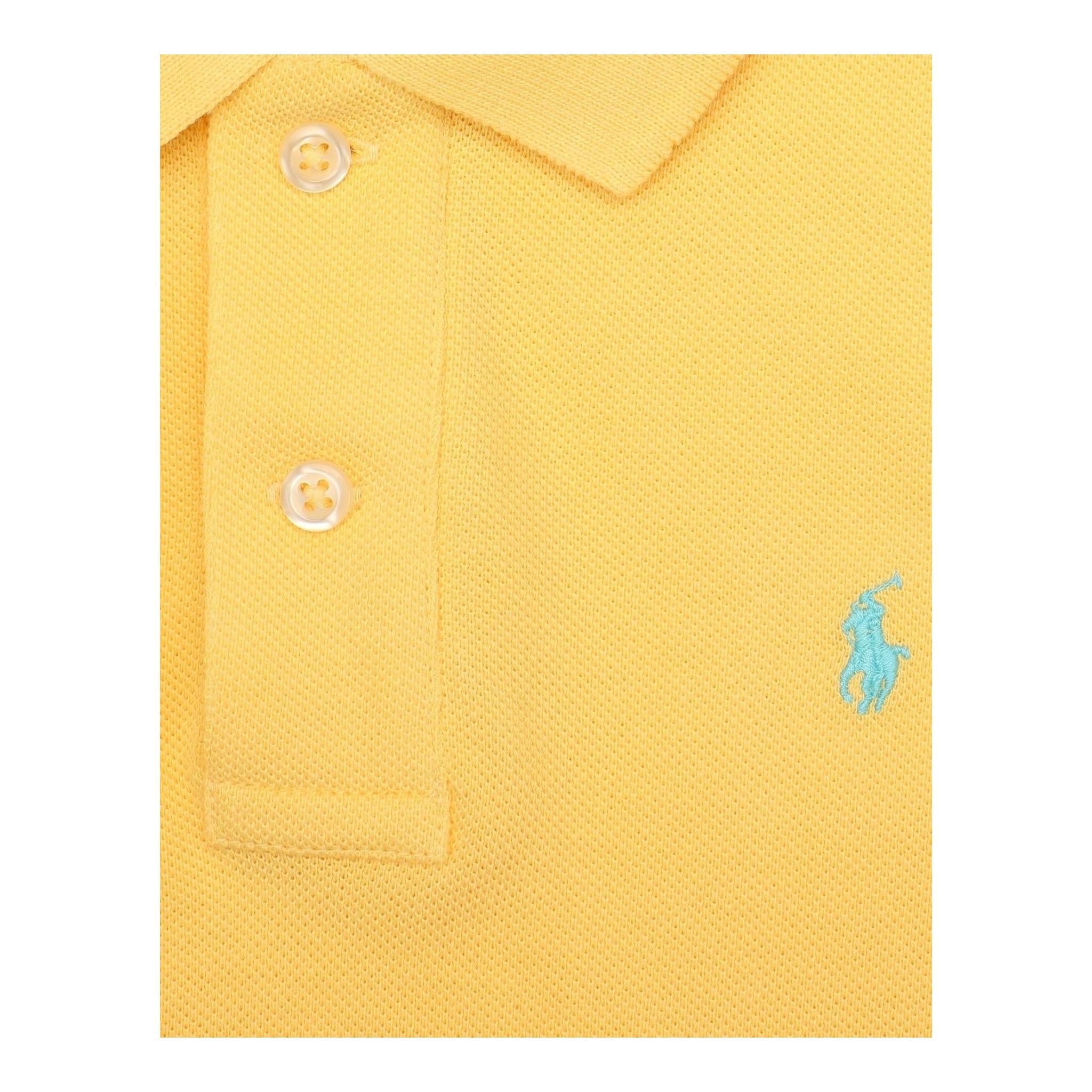 RALPH LAUREN polo manica lunga tinta unita con logo Giallo per Neonato 322703632062N GIALLO RALPH LAUREN