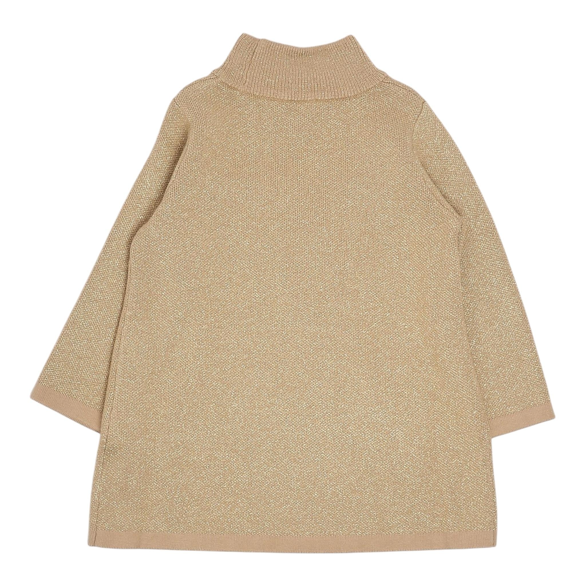 LIU JO abito in maglia collo alto tinta unita con stampa Oro per Bambina KF4071XX ORO LIU JO