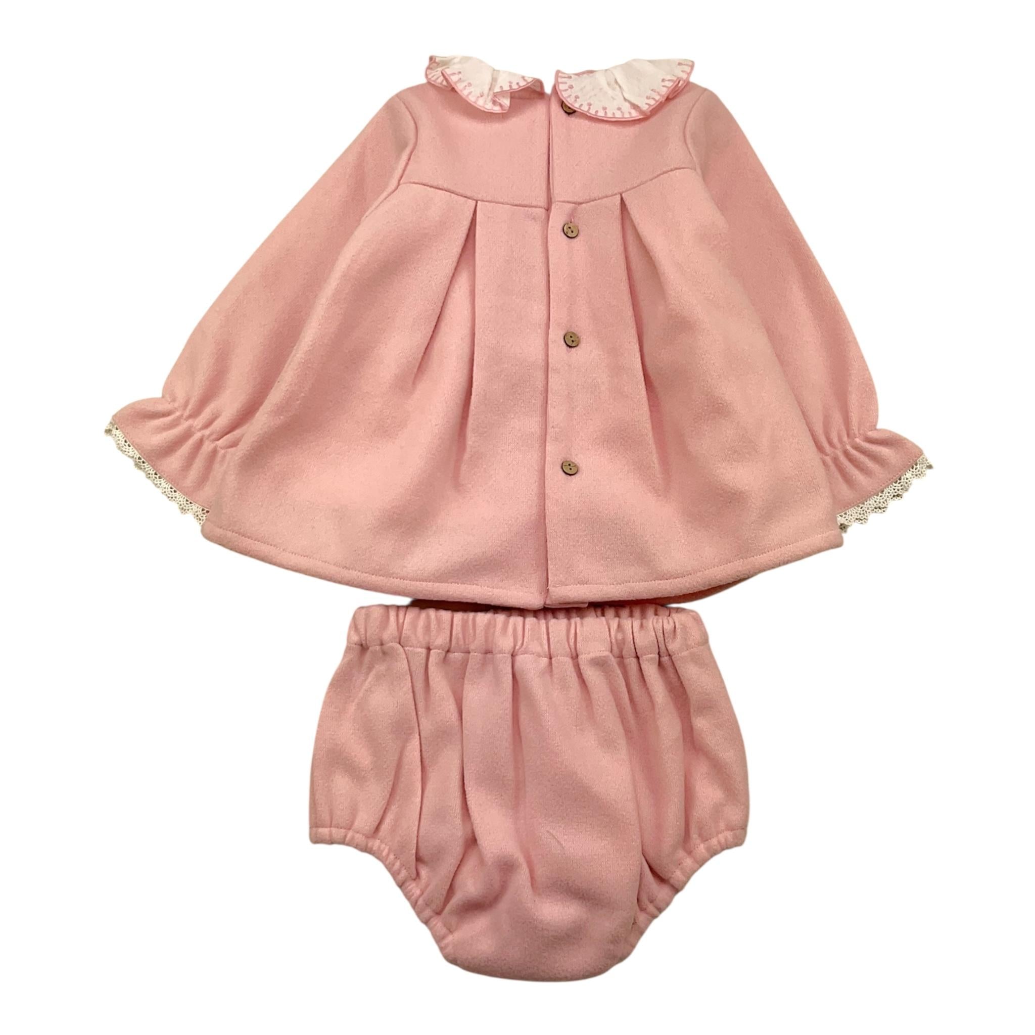 BABIDU set abito-coulotte tinta unita Rosa per Neonata 90770 ROSA BABIDU