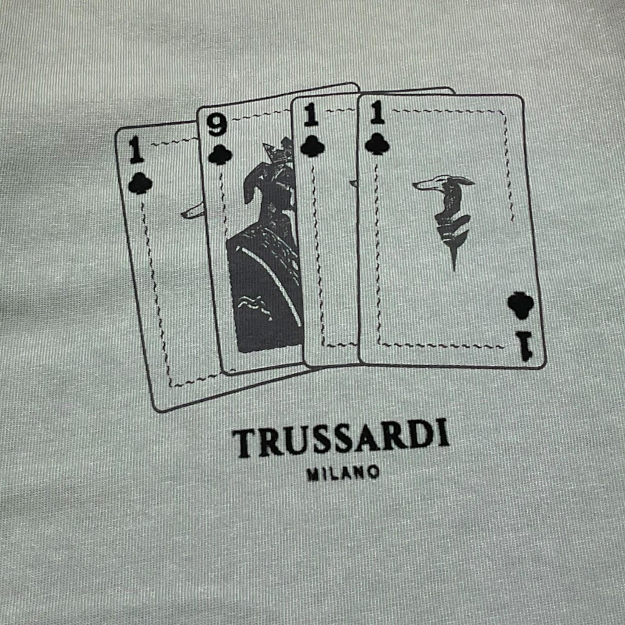 TRUSSARDI shirt girocollo tinta unita con stampa Verde per Bambino TBA25105TS VERDE TRUSSARDI