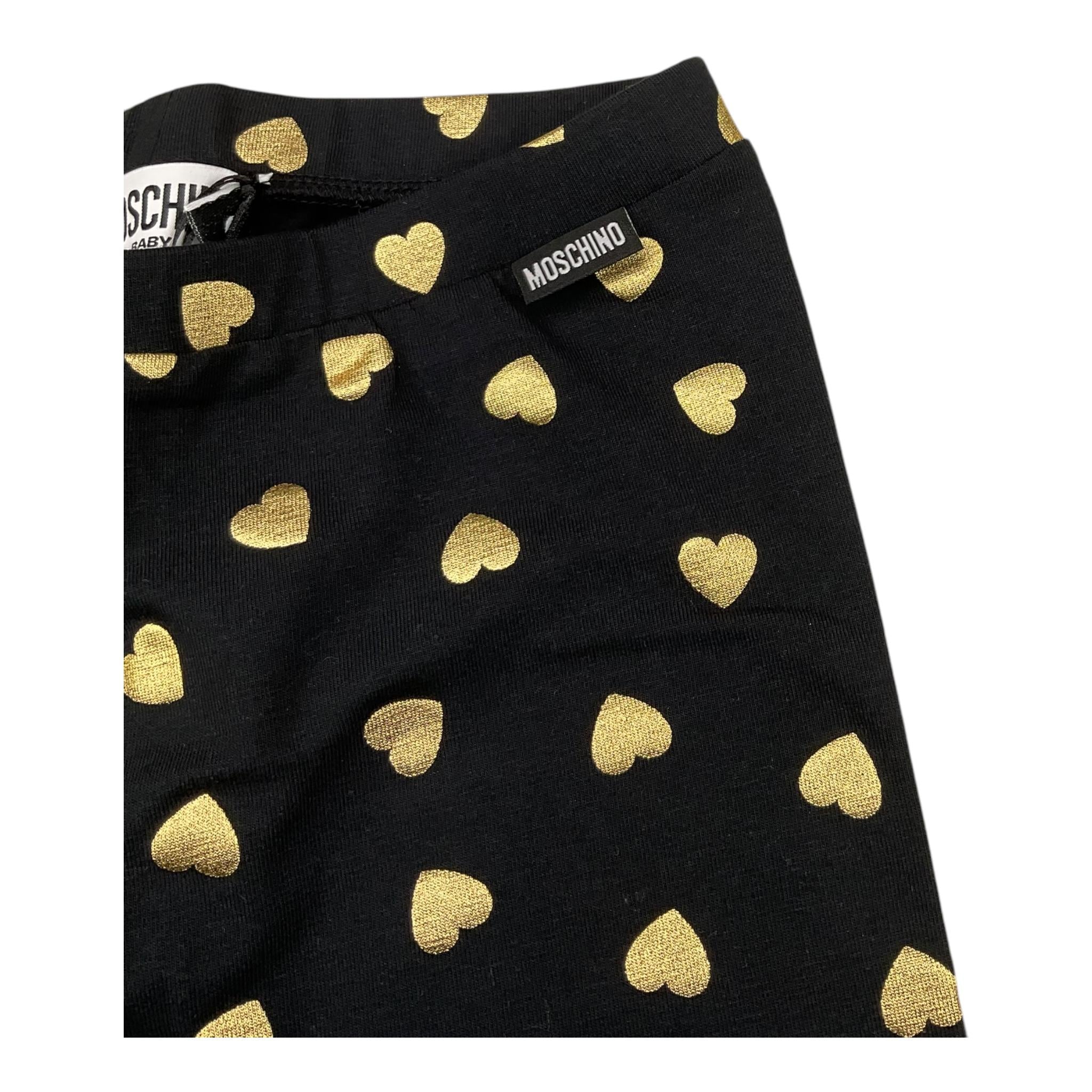 MOSCHINO leggins tinta unita con stampa cuori Nero per Bambina MDP039J NERO MOSCHINO