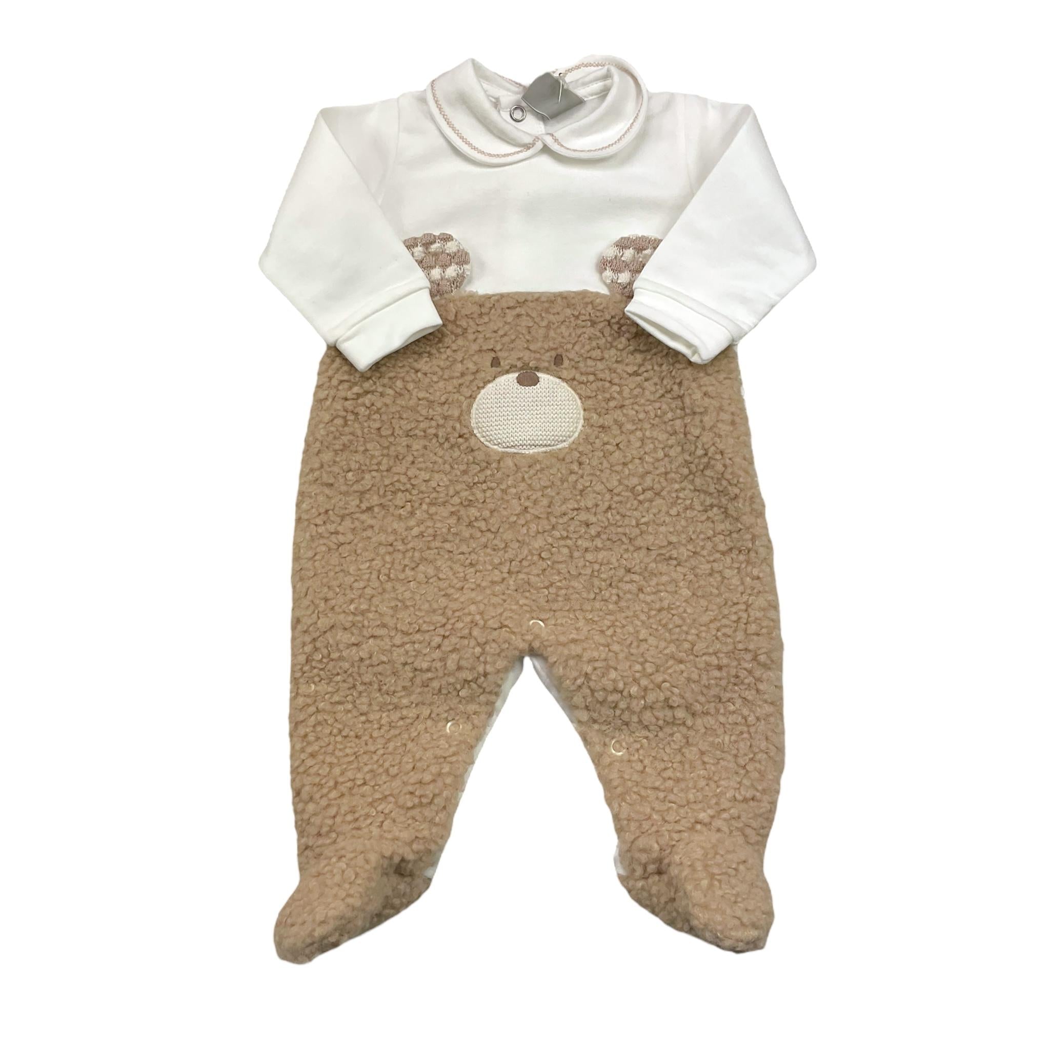 MARLU' tutina bicolore con stampa Bianco per Neonato IB5614 BIANCO MARLU'