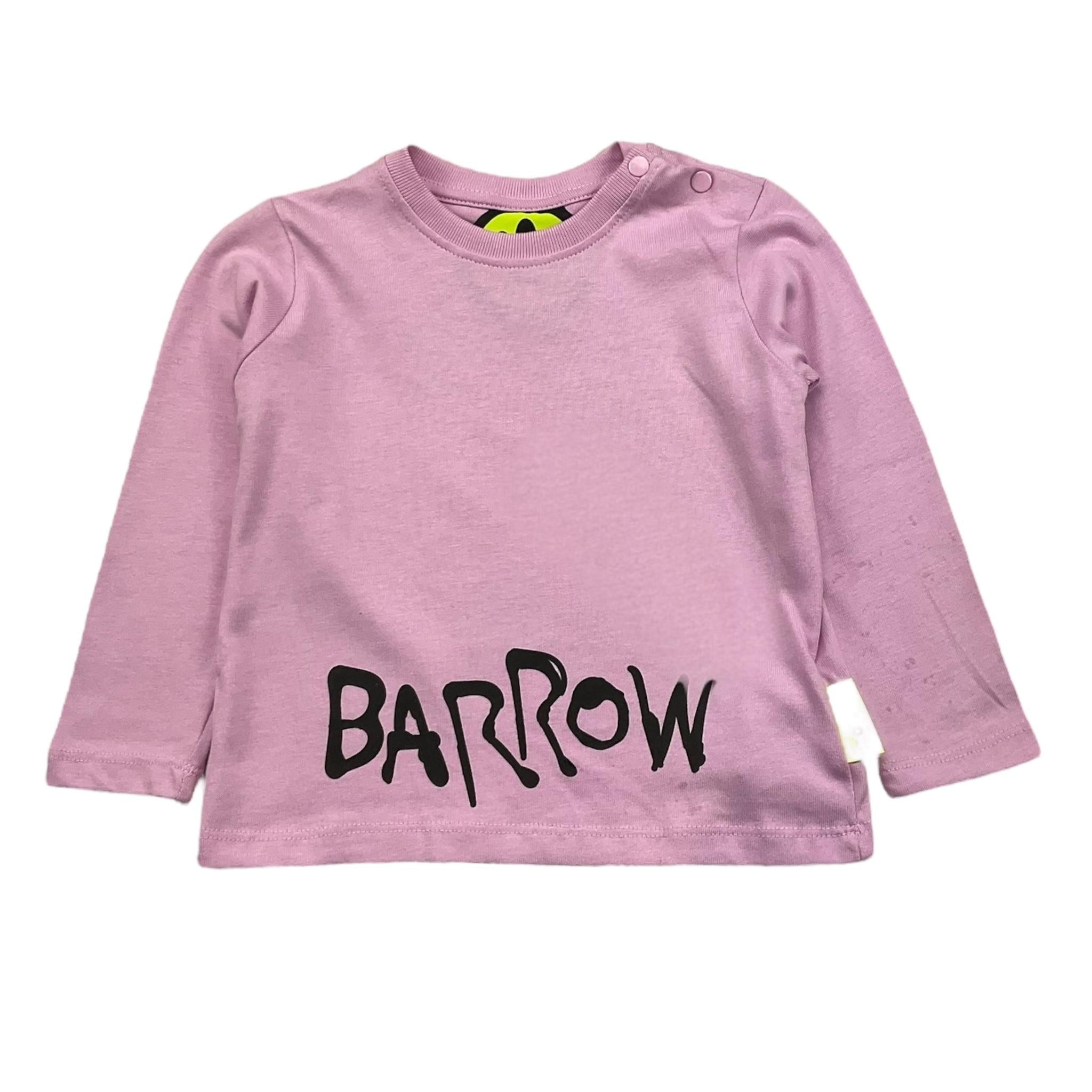 BARROW KIDS shirt girocollo tinta unia con stampa Rosa per Neonata F3BKUNTH132 ROSA BARROW KIDS