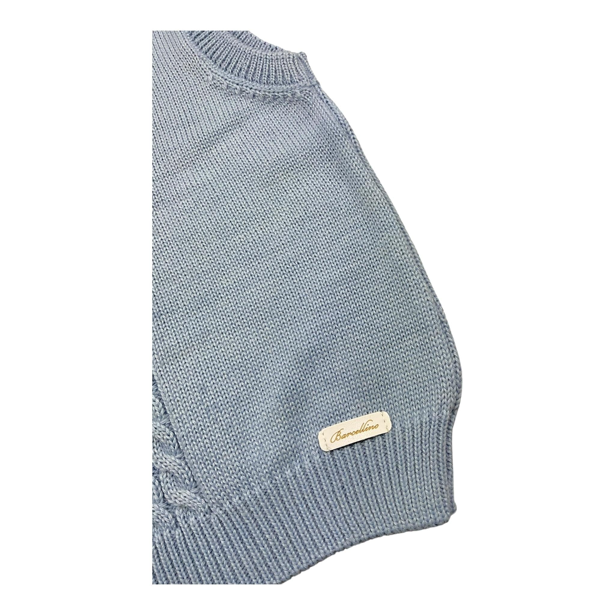 BARCELLINO gilet tinta unita con trecce Azzurro per Neonato 105608 AZZURRO BARCELLINO