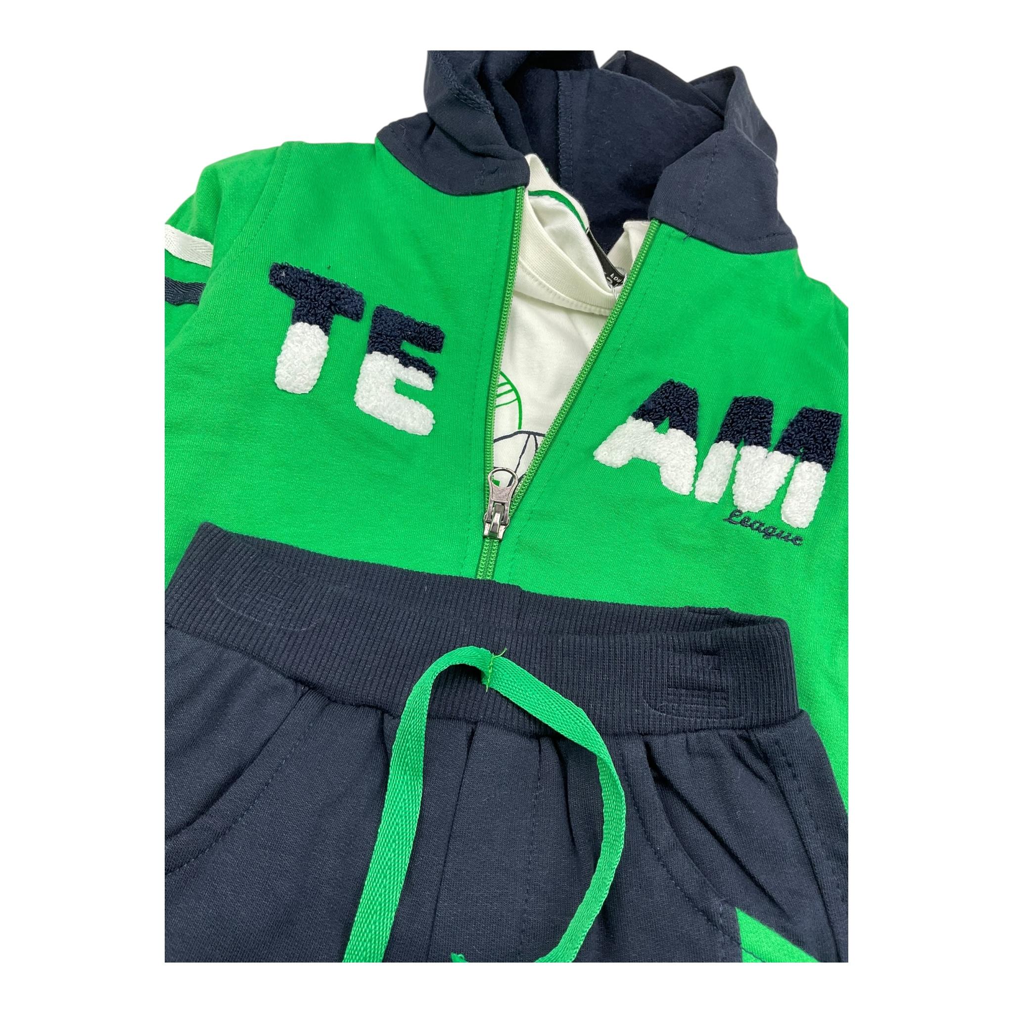 HASHSTAG FOR BOYS completo 3 pezzi felpa-shirt-pantalone Verde per Neonato HAST VERDE HASHSTAG FOR BOYS