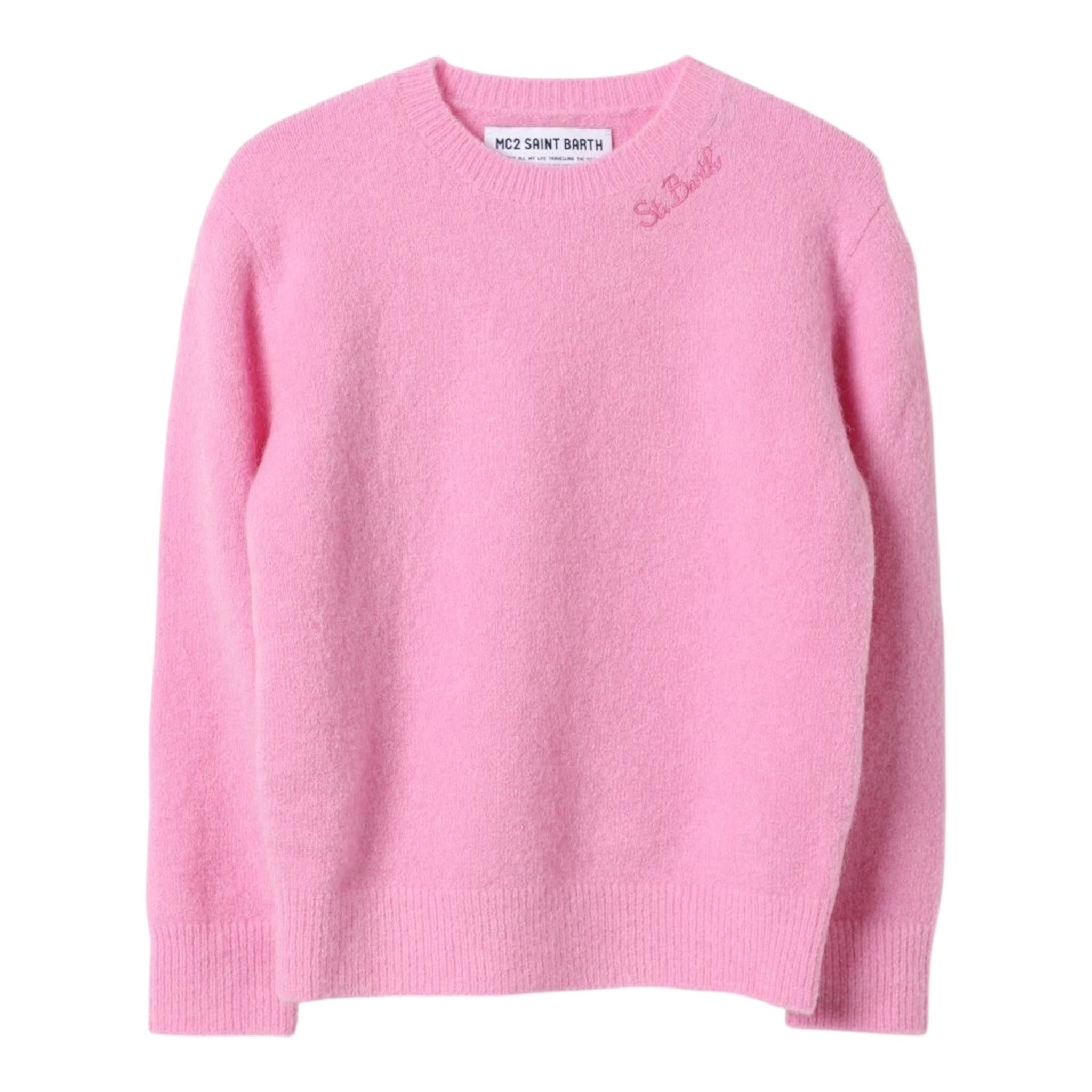 SAINT BARTH maglia girocollo tinta unita  Glicine per Bambina LYL001X GLICINE SAINT BARTH