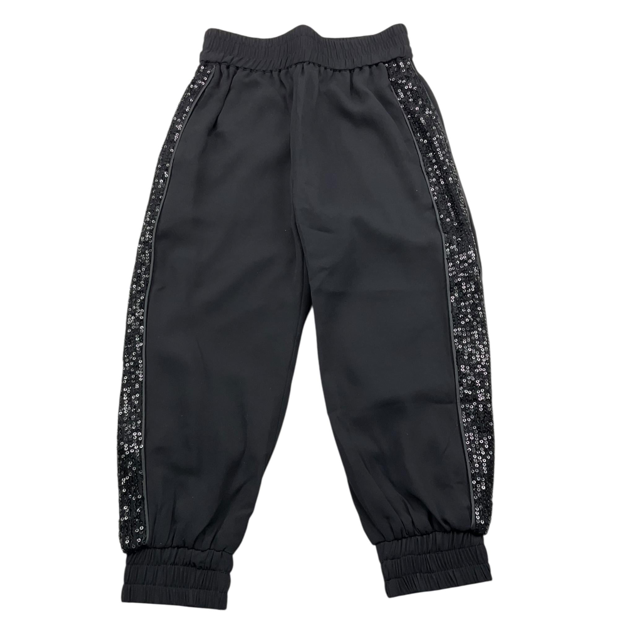 ICEBERG pantalone tinta unita con elastico in vita e profili paillettati Nero per Bambina PTICE5355J NERO ICEBERG