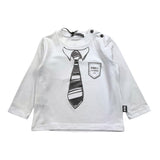 DANIELE ALESSANDRINI shirt girocollo tinta unita con stampa Bianco per Neonato 1291M00061 BIANCO DANIELE ALESSANDRINI