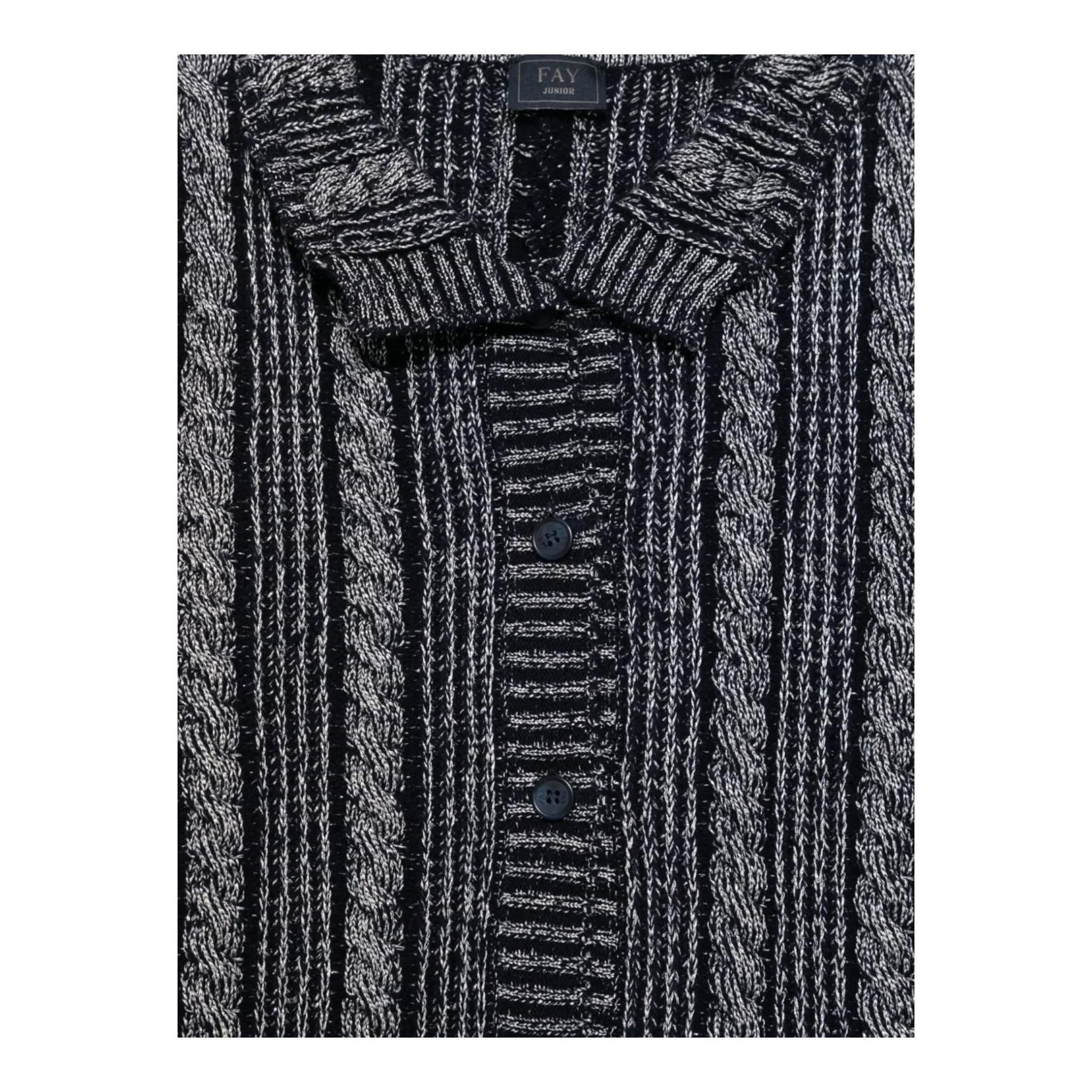 FAY cardigan tinta unita cn bottoni Blu per Bambino FV9A20 BLU FAY