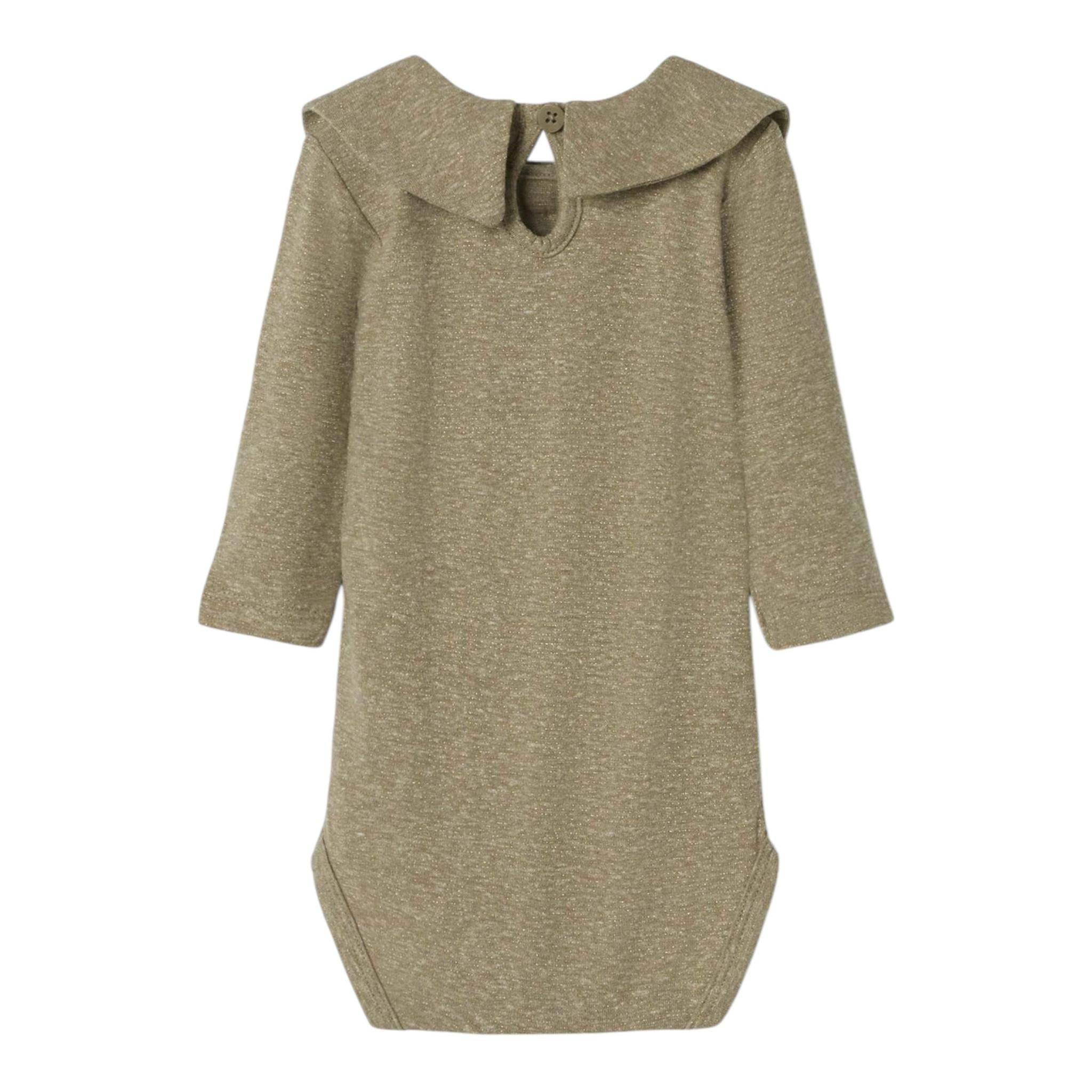 NAME.IT body manica lunga tinta unita con colletto Oro per Neonata 13236104 ORO NAME.IT