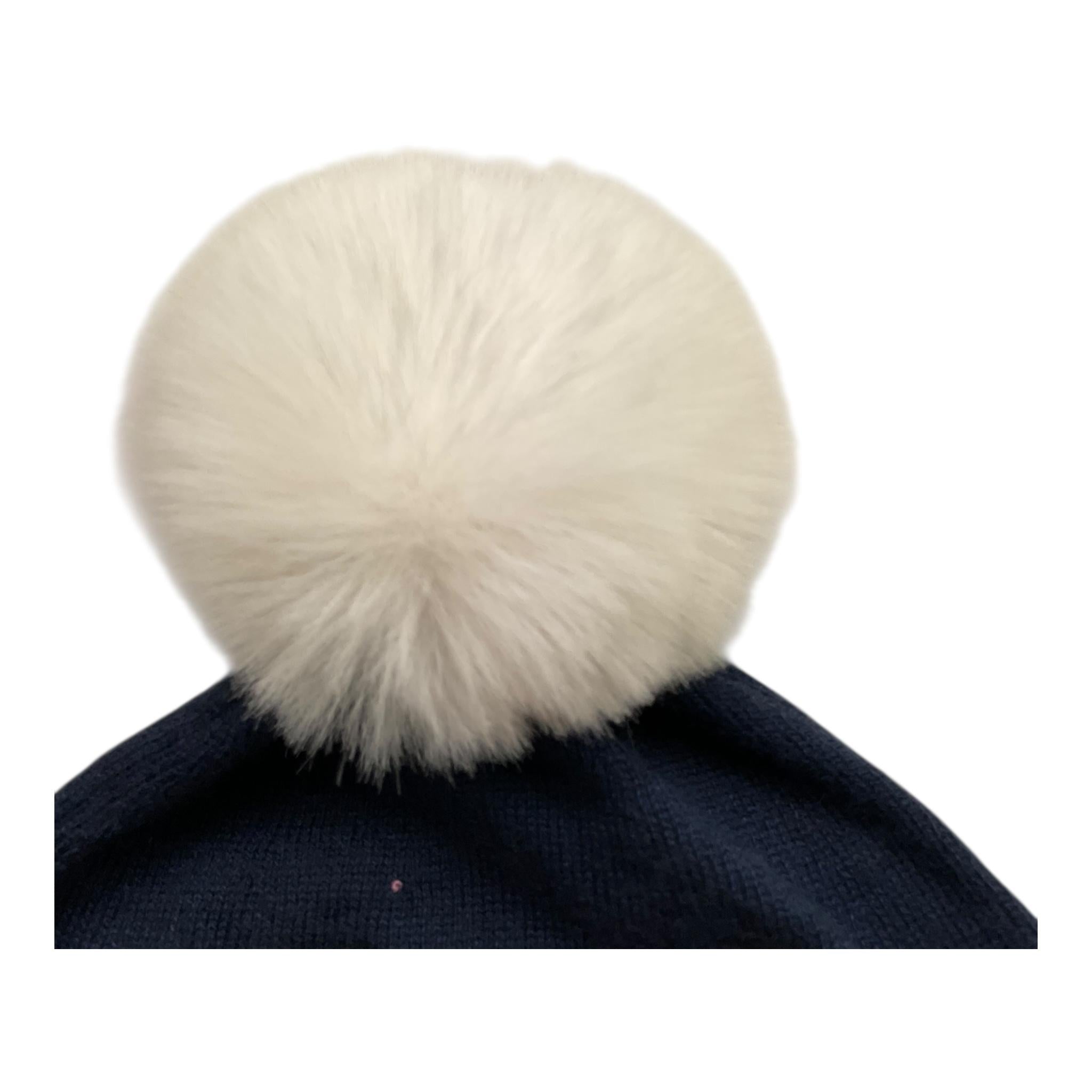 MOSCHINO cappello tinta unita con stampa e pon pon Blu per Neonato MUX04W BLU MOSCHINO