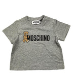 MOSCHINO t-shirt girocollo tinta unita con stampa Grigio per Neonato MRM047 GRIGIO MOSCHINO