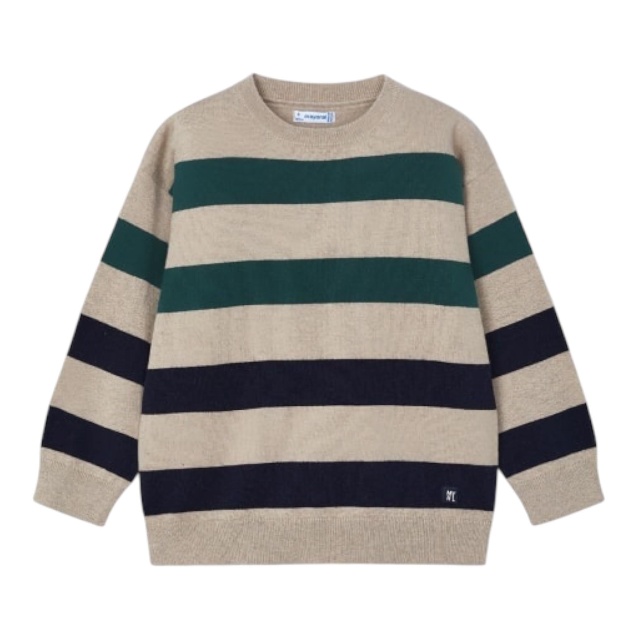 MAYORAL maglia tinta unita con fantasia a righe Sabbia per Bambino 4338X SABBIA MAYORAL