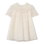 GUCCI abito mezza manica tinta unita cn ricami Avorio per Neonata 788036 AVORIO GUCCI