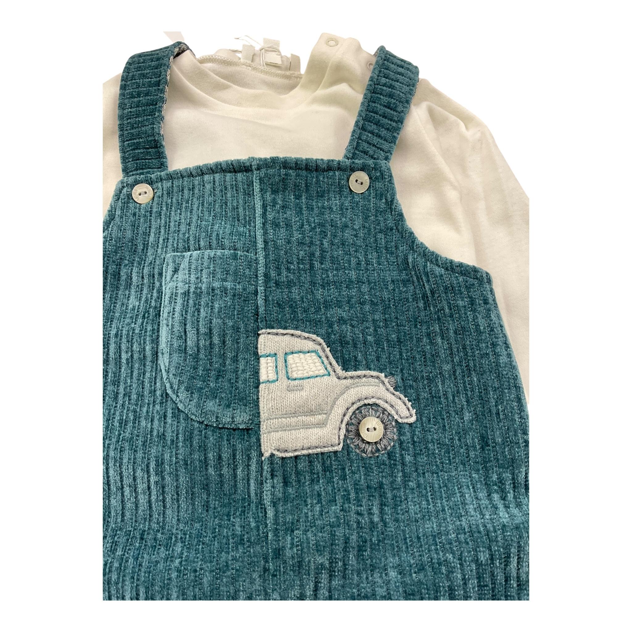 LALALU' completo 2 pezzi shirt-salopette Verde per Neonato SLTL2N VERDE LALALU'