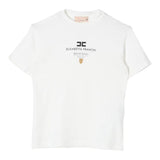 ELISABETTA FRANCHI t-shirt girocollo tinta unita con stampa logo Panna per Bambina EFTS216 PANNA ELISABETTA FRANCHI