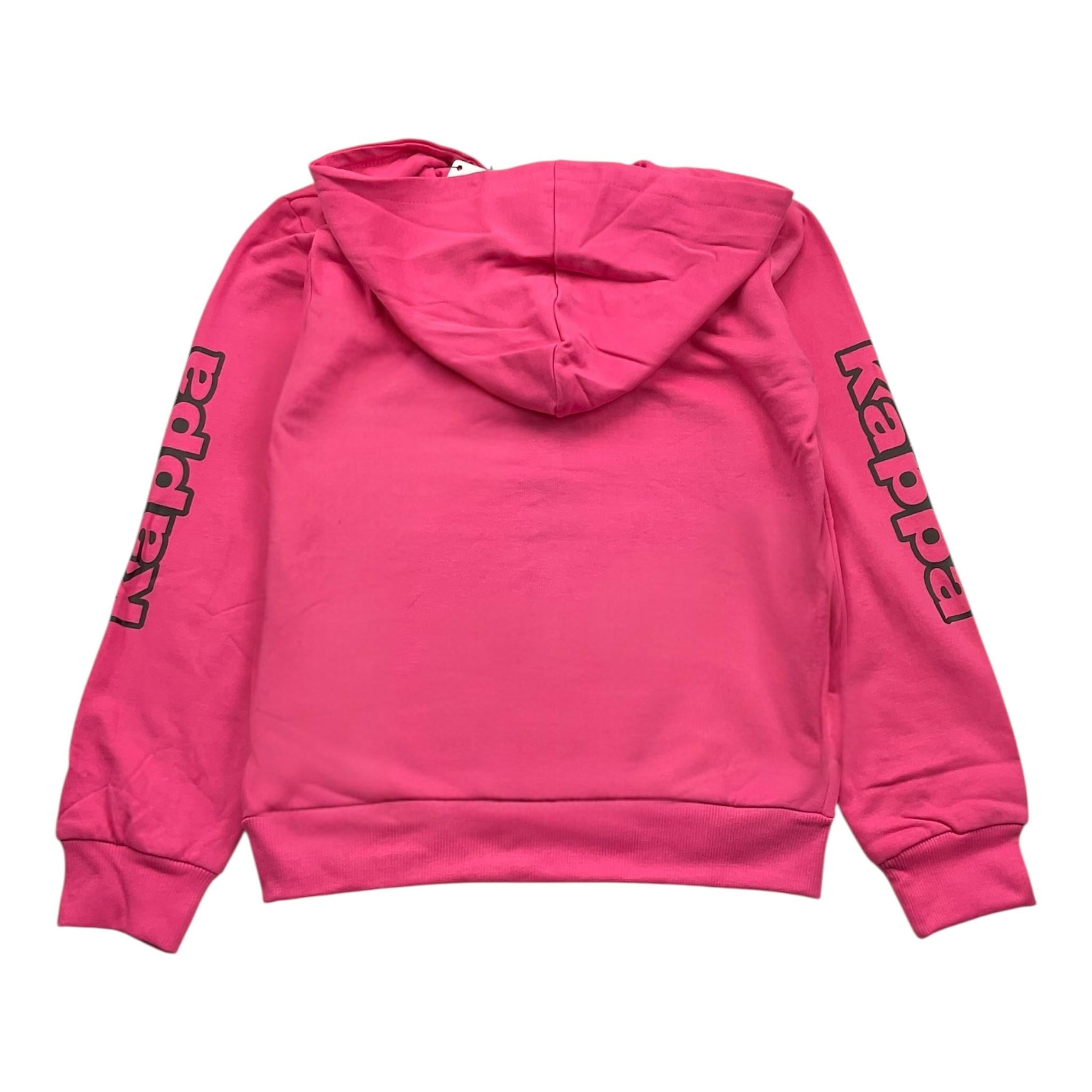 KAPPA felpa tinta unita con zip e cappuccio Fuxia per Bambina 381Z8JW FUXIA KAPPA