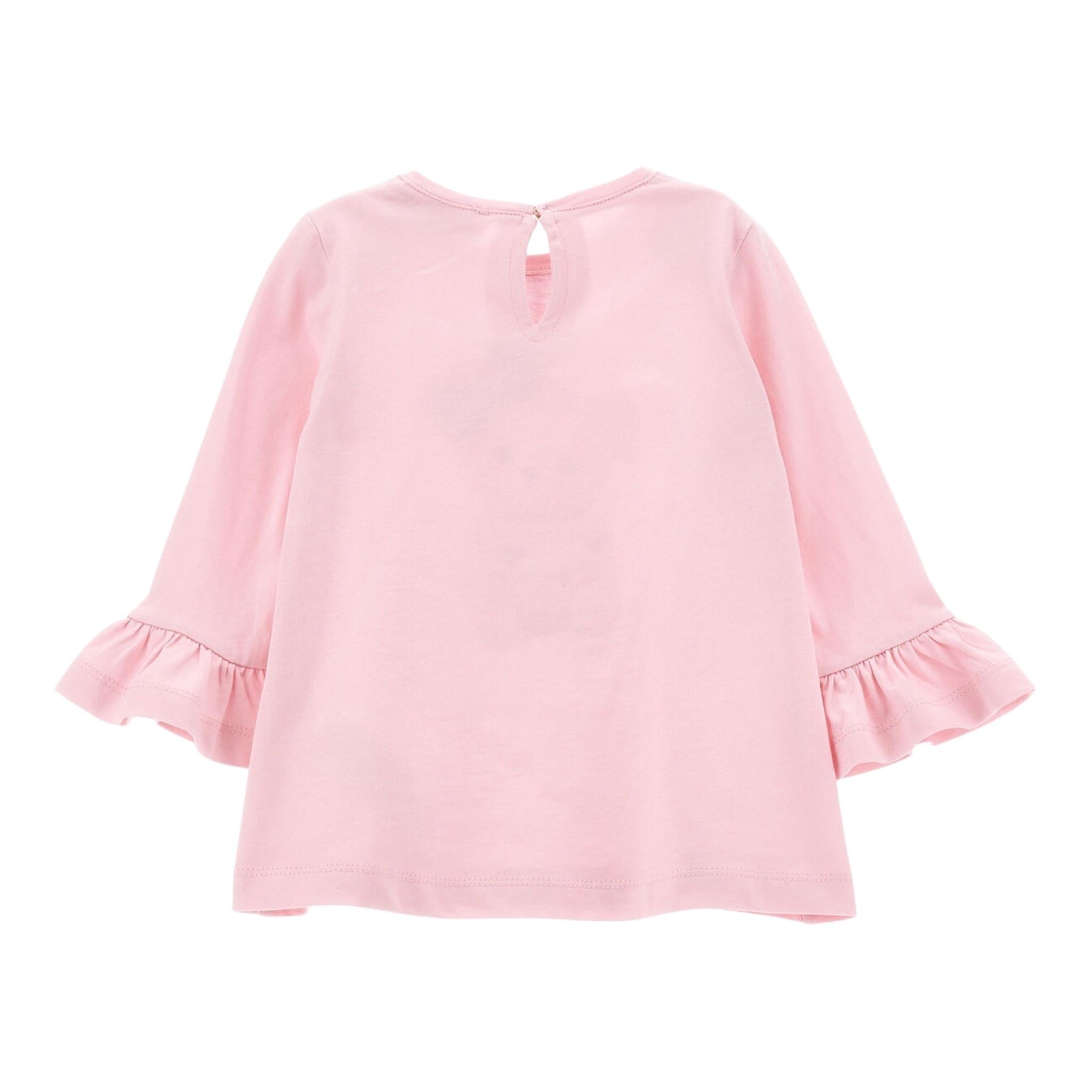MONNALISA maxi shirt girocollo tinta unita cn stampa Rosa per Bambina 39D611J ROSA MONNALISA