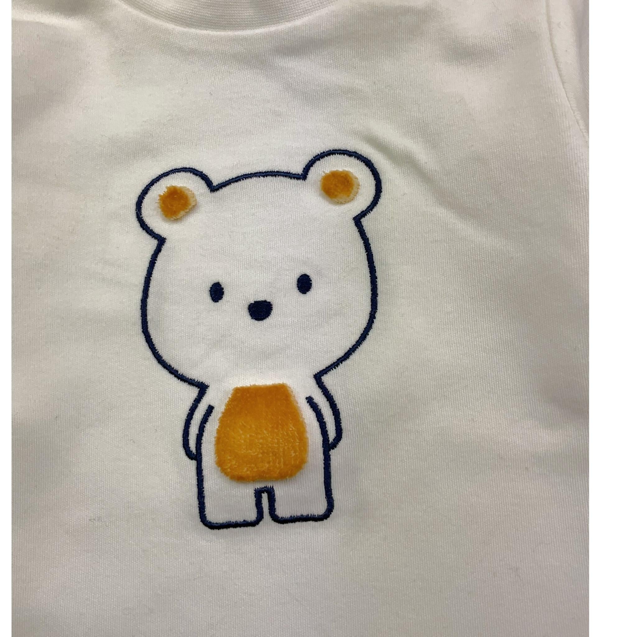 MINI BANDA shirt girocollo tinta unita con stampa Bianco per Neonato 33658 BIANCO MINI BANDA