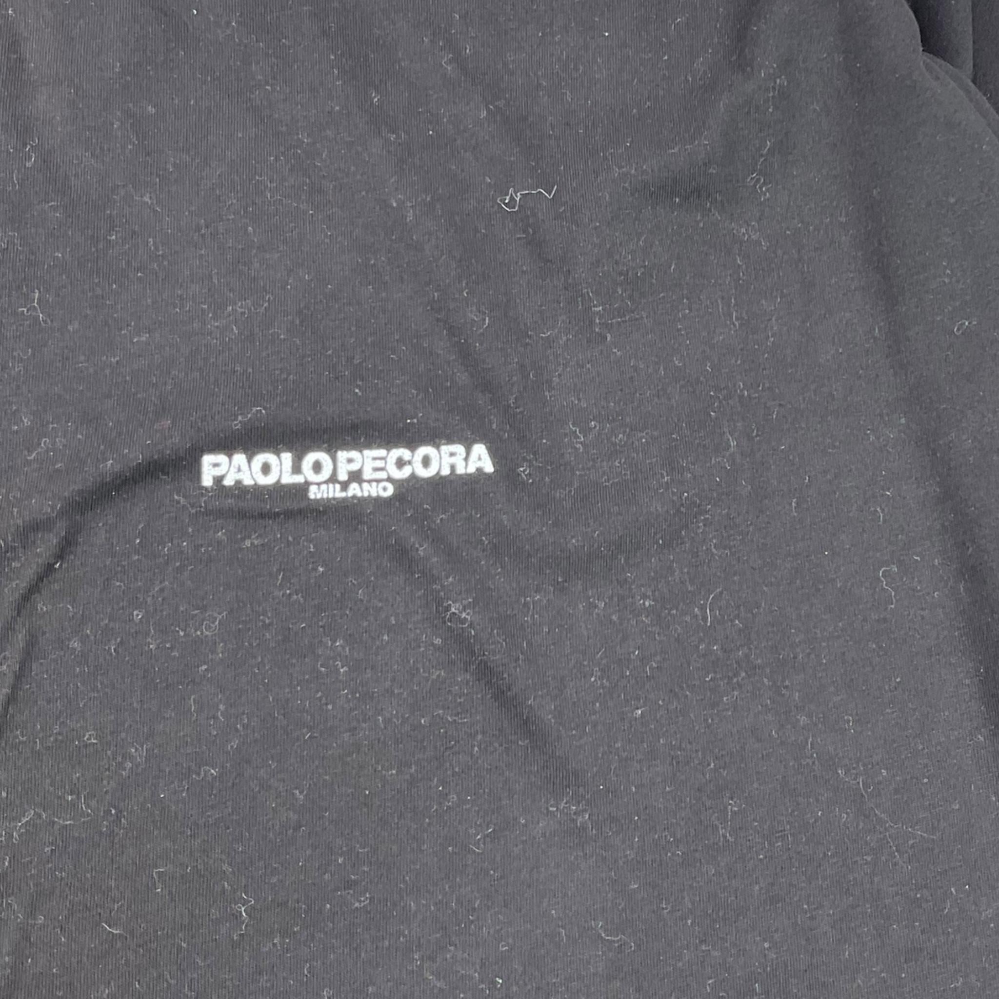 PAOLO PECORA shirt girocollo tinta unita con stampa Nero per Bambino PP3820 NERO PAOLO PECORA