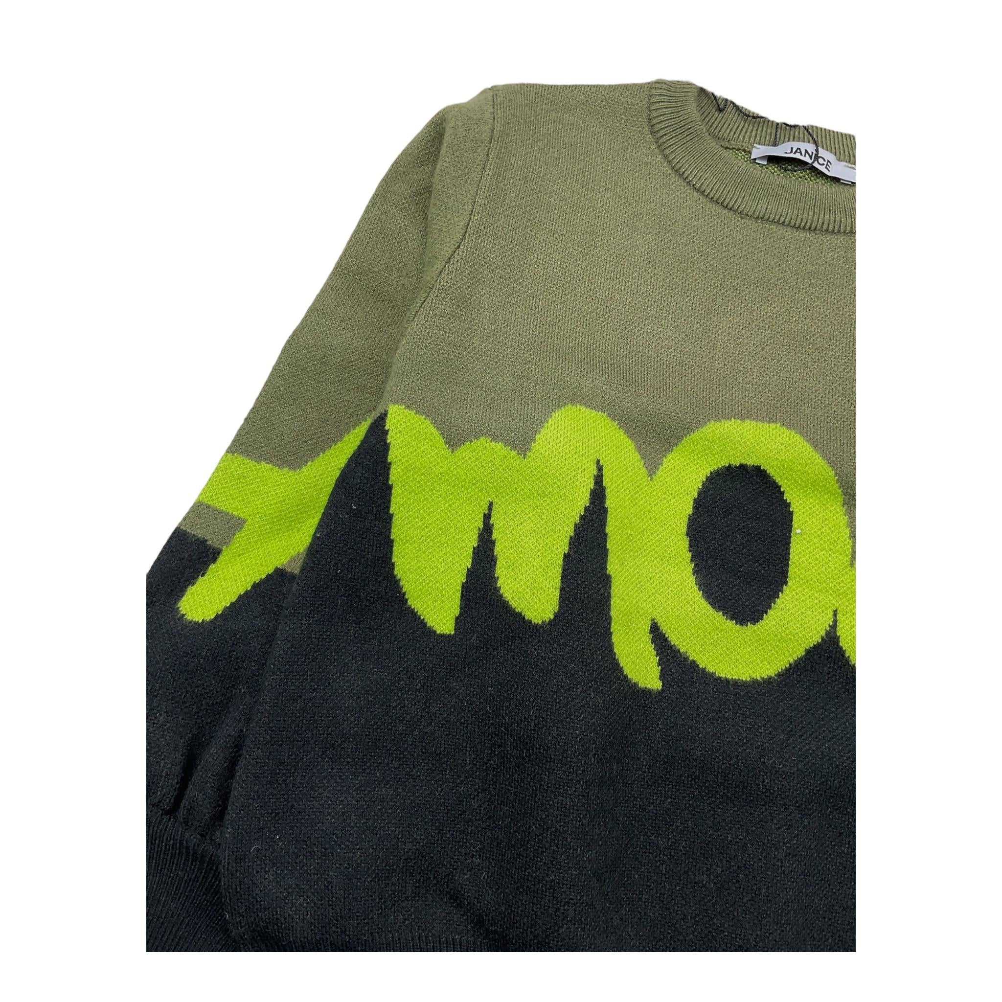 JANICE maglia gircollo bicolore Verde/nero per Bambina JN599B VERDE/NERO JANICE